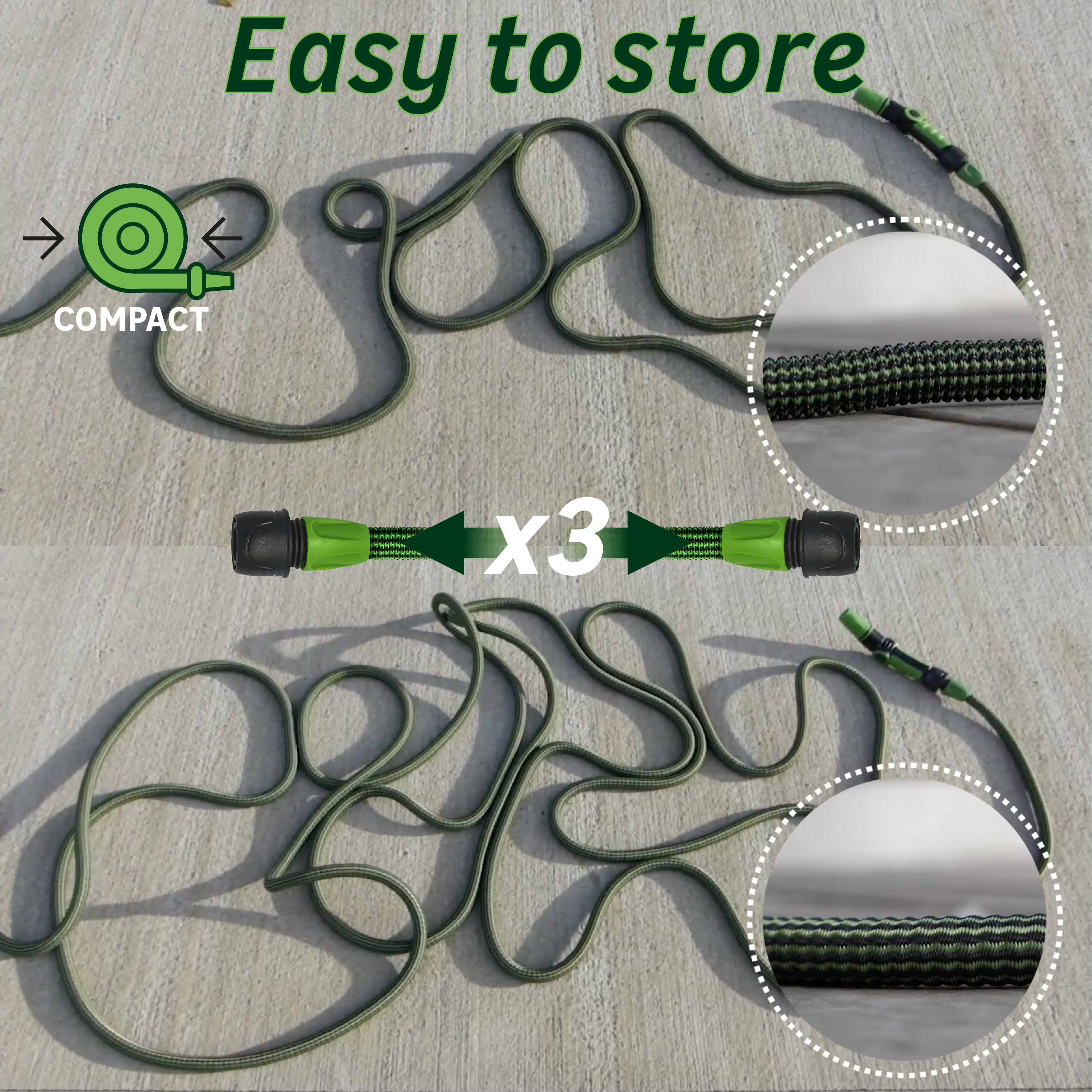 Tuyau d'arrosage GEOLIA Ext latex textile L.8 m, Diam.8.5 mm - 8