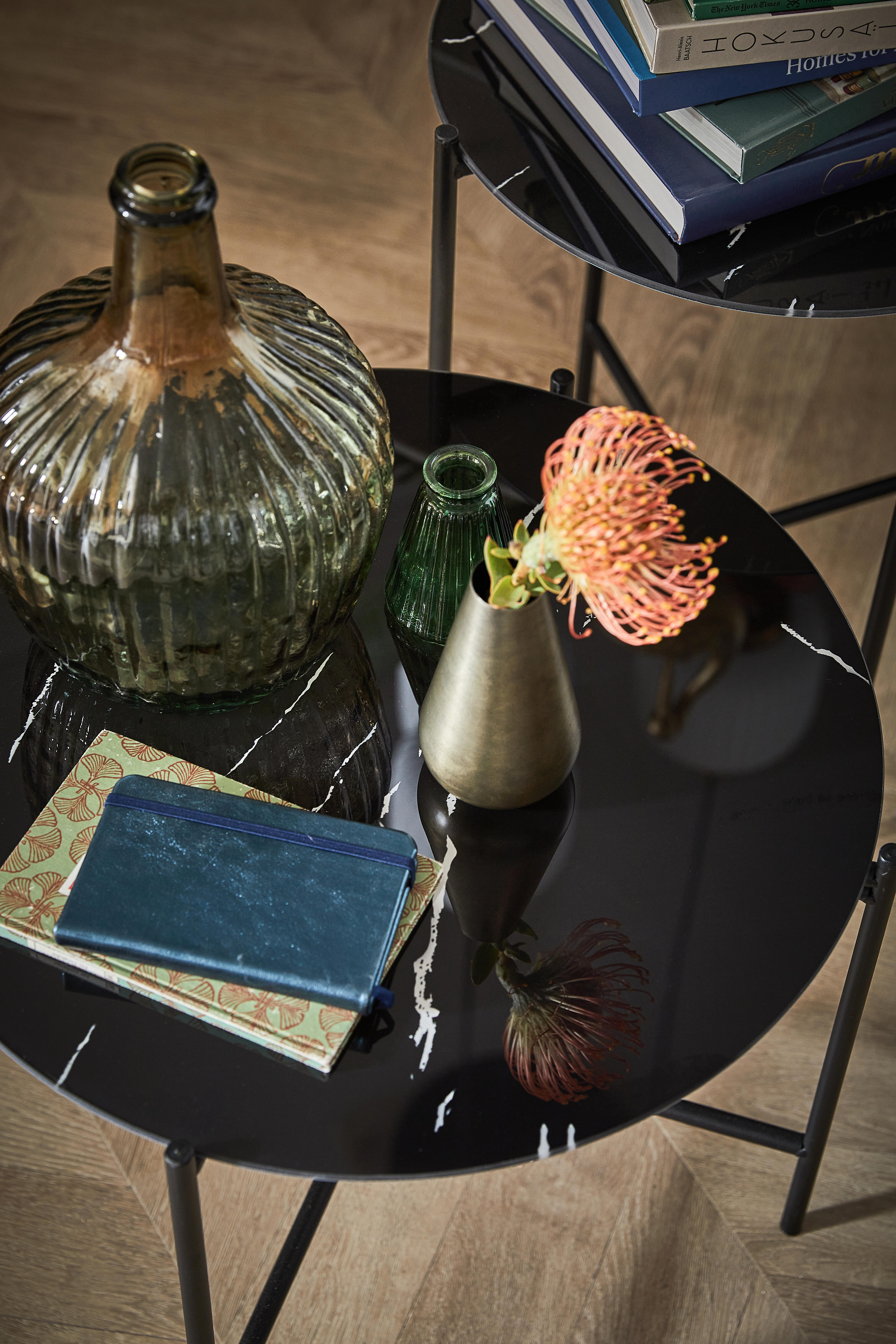 Table Palace, effet marbre noir 53x40.5 cm - 2