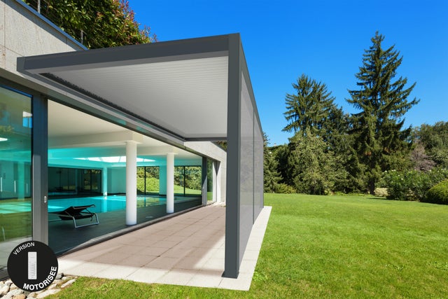store façade motorisé TIERAL pour pergola Osaka 6m gris anthracite (2 parties)