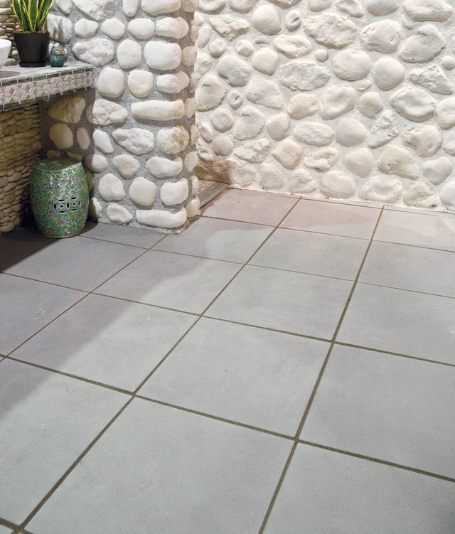 Dalle béton LOJA PERLA, gris, L.50 x l.50 cm x Ep.25 mm