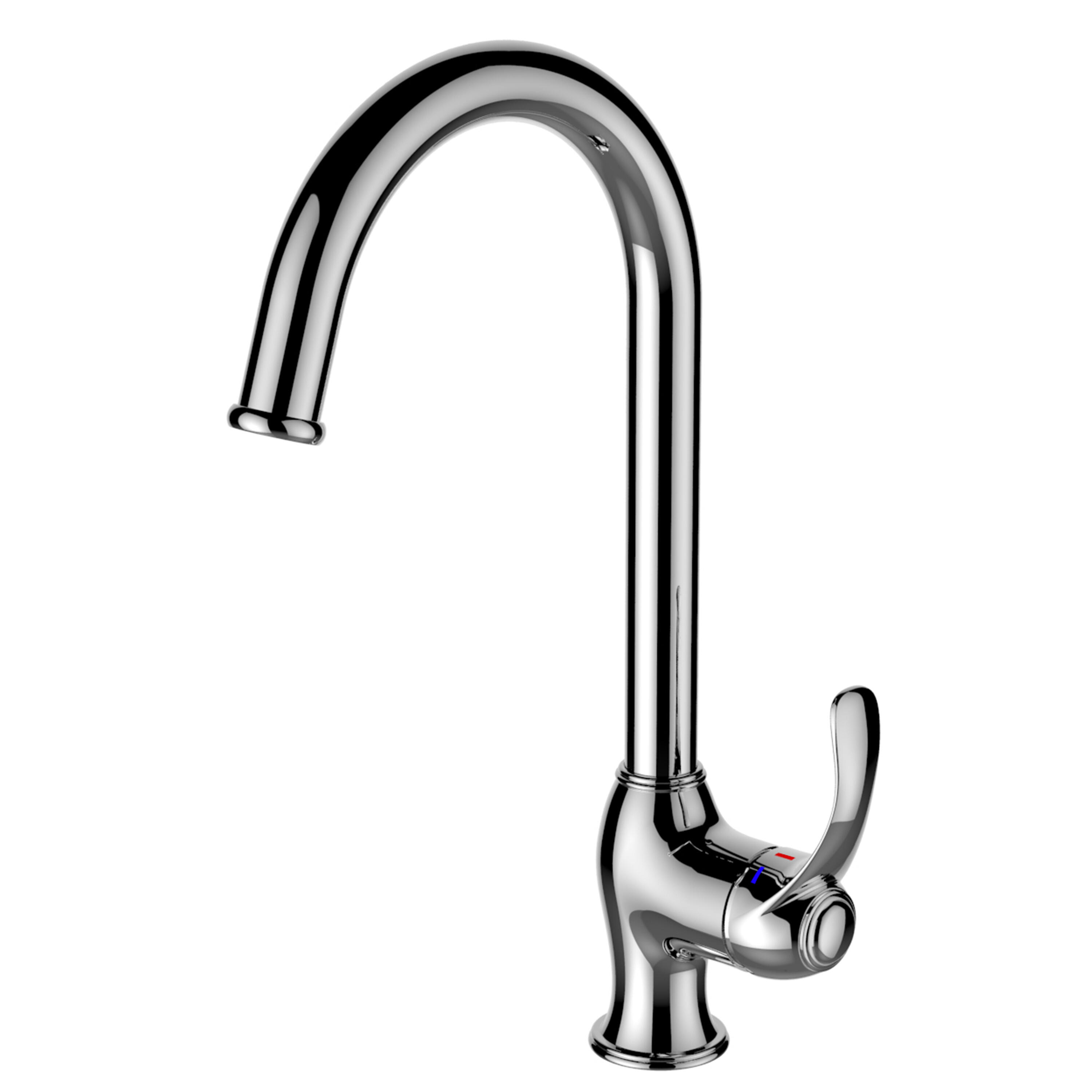 Rubinetto da cucina fisso Puna argento cromato lucido DELINIA - 5
