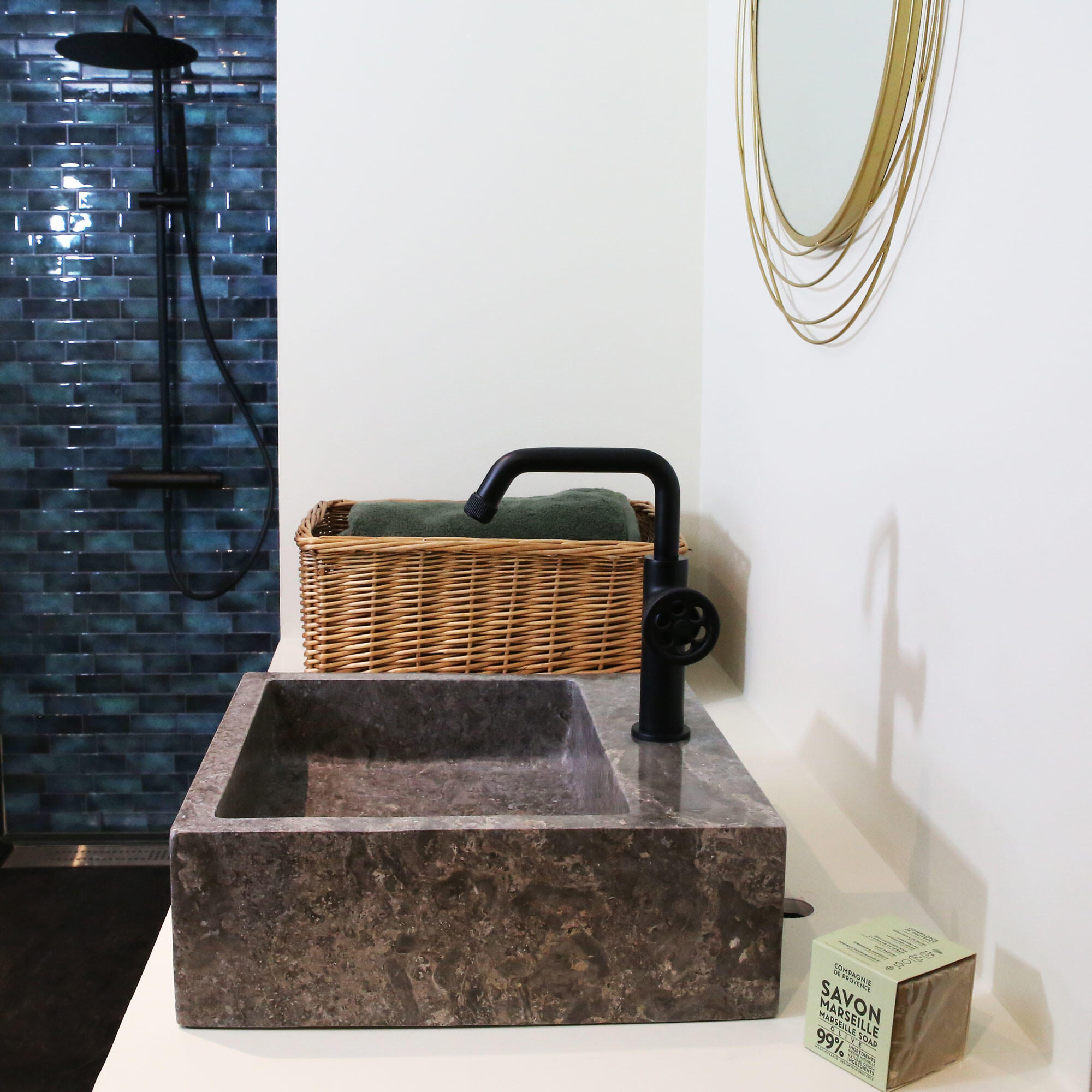 Mitigeur lavabo bec pivotant 360° noir mat, Indus, ESSEBAGNO - 2