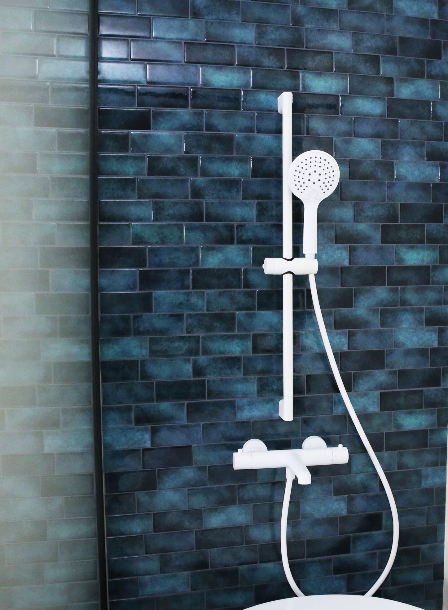 Mitigeur de douche thermostatique blanc mat, Envol, ESSEBAGNO - 3