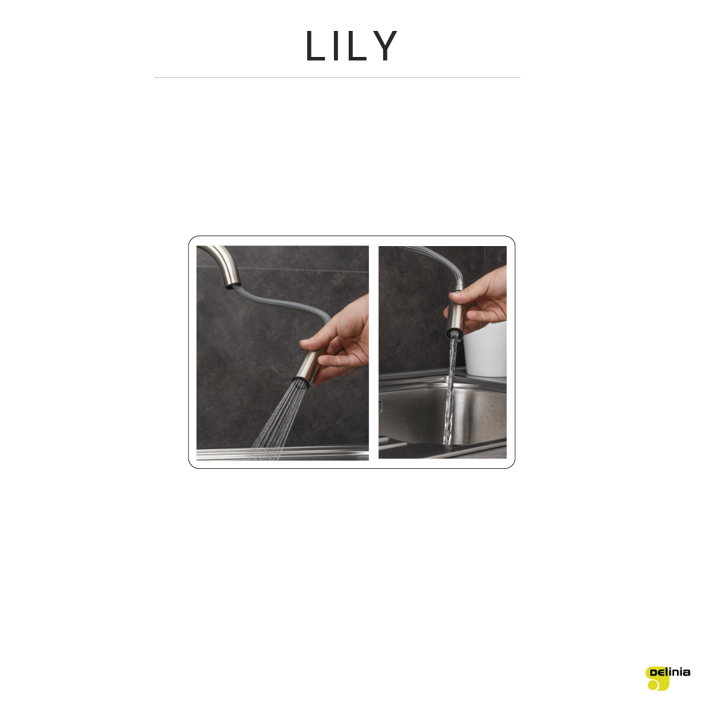 Mitigeur de cuisine avec douchette DELINIA Lily nickel - 8