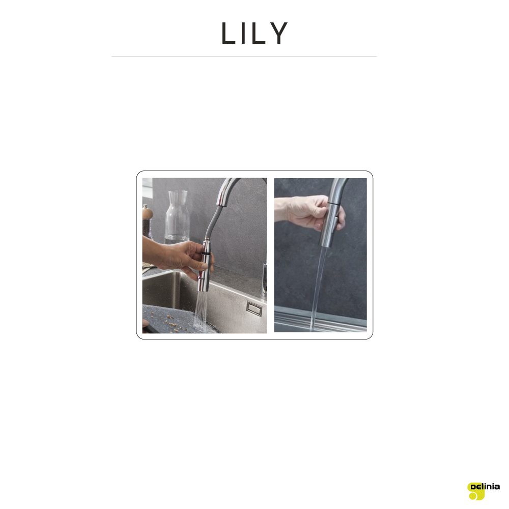Mitigeur de cuisine avec douchette DELINIA Lily chrome - 8