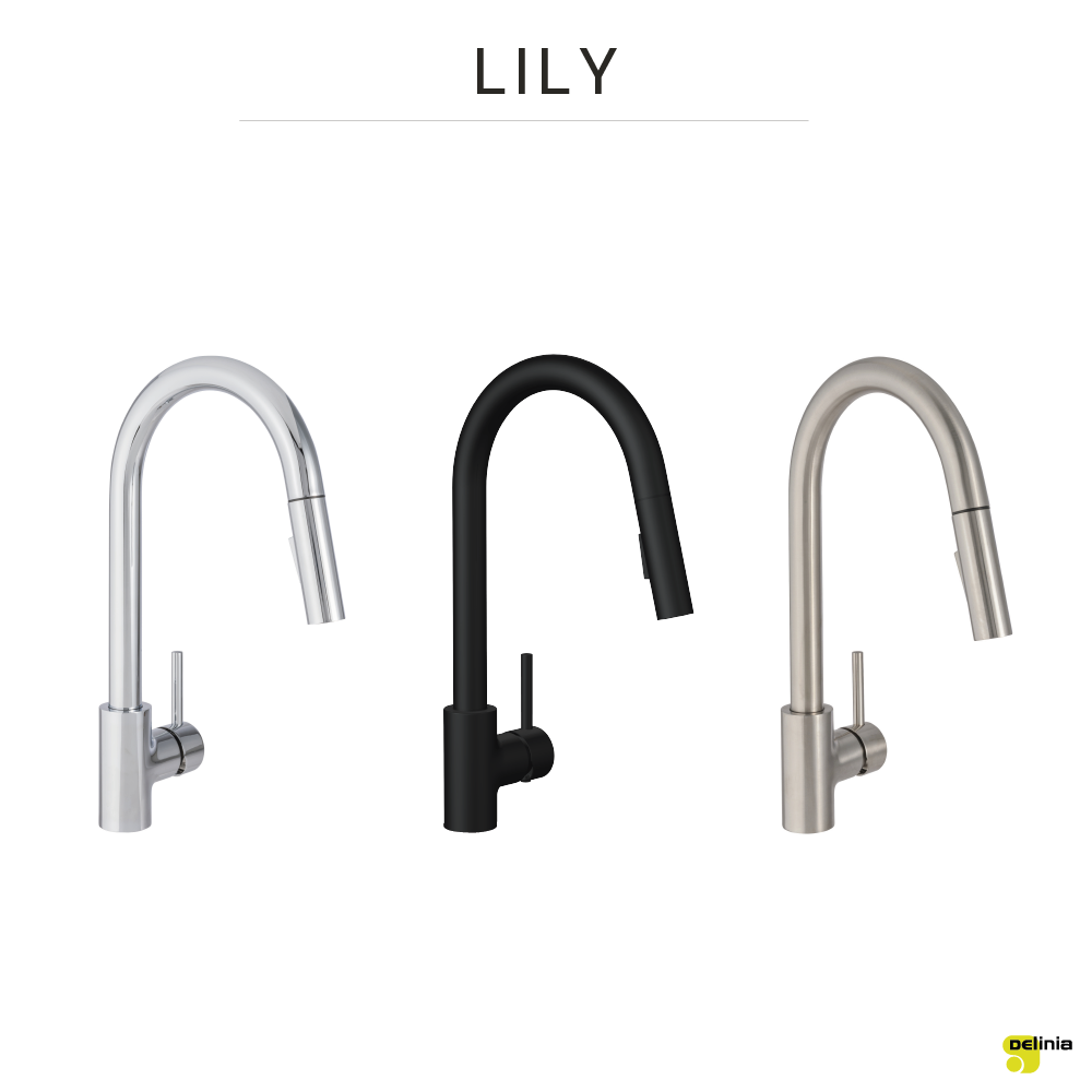 Grifo de cocina monomando caño alto DELINIA Lily extraíble 2 funciones níquel satinado - 13