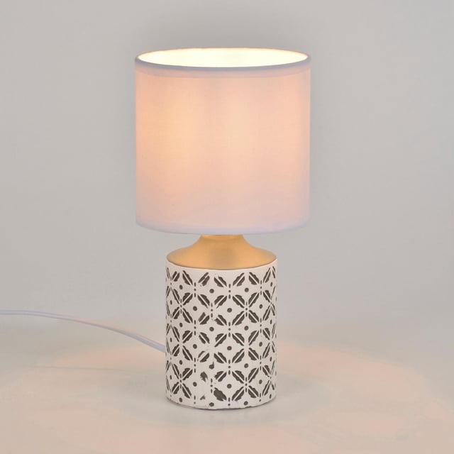 Lampe Antibes, céramique, blanc, H.28 cm, E14