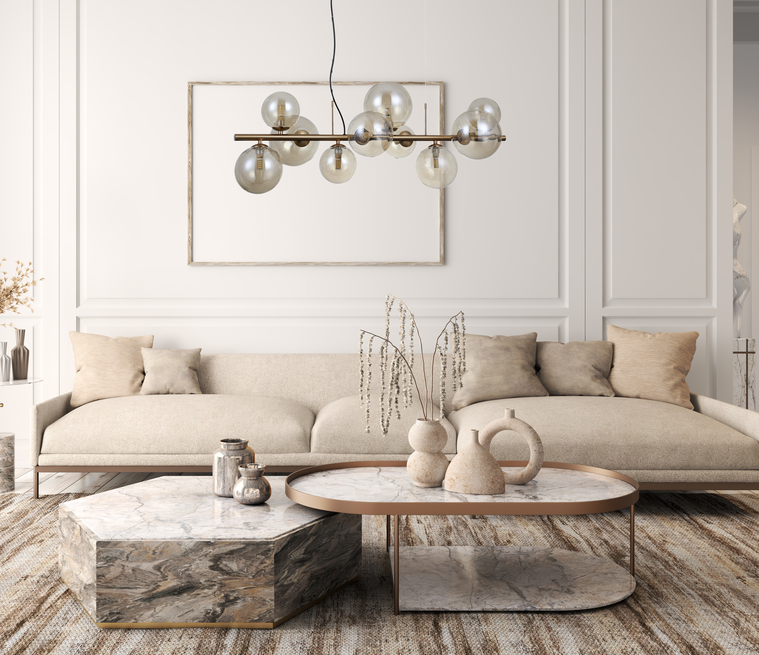 Lampa wisząca Canello złota 10 x G9 Italux - 4