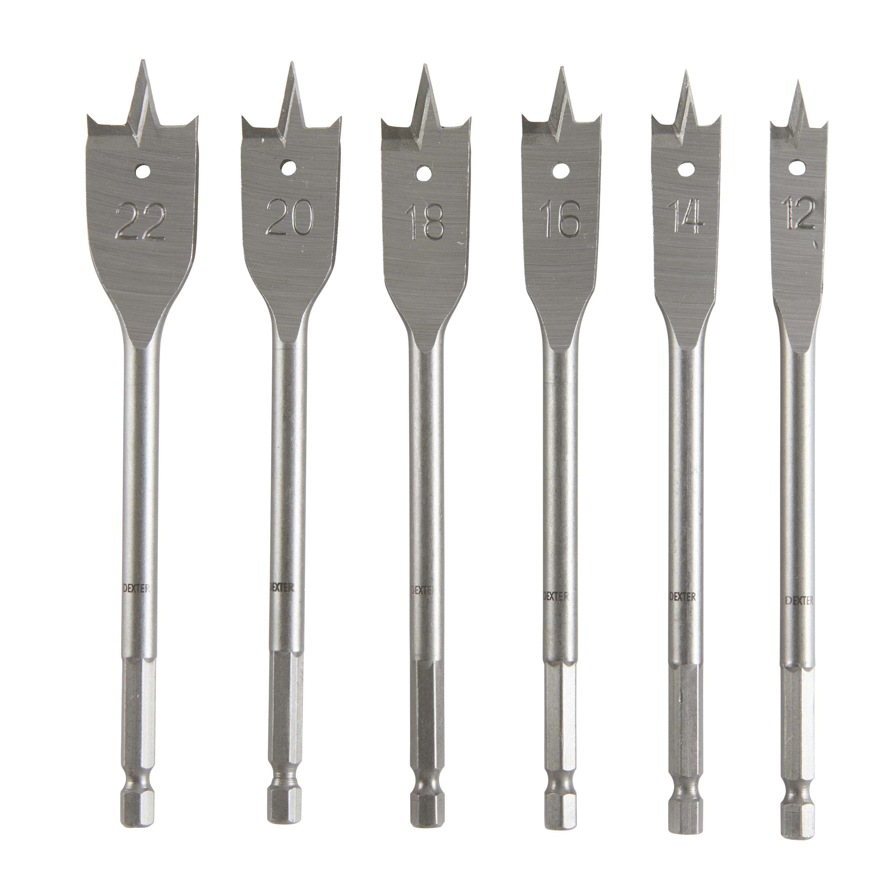 Zestaw wierteł do drewna płaskich 10-25mm 6szt. - 5