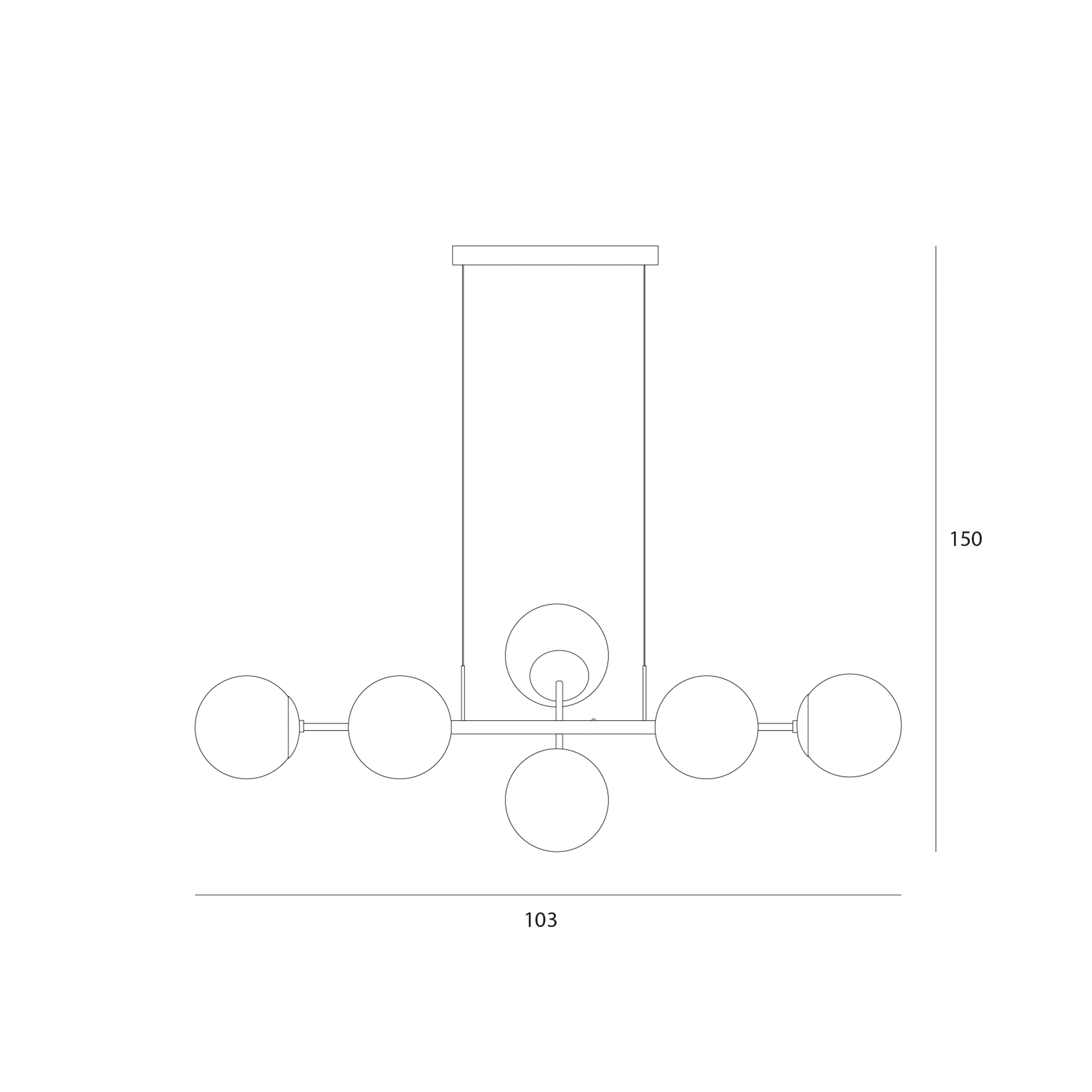 Lampa wisząca Molite złota 8 x E14 Italux - 3