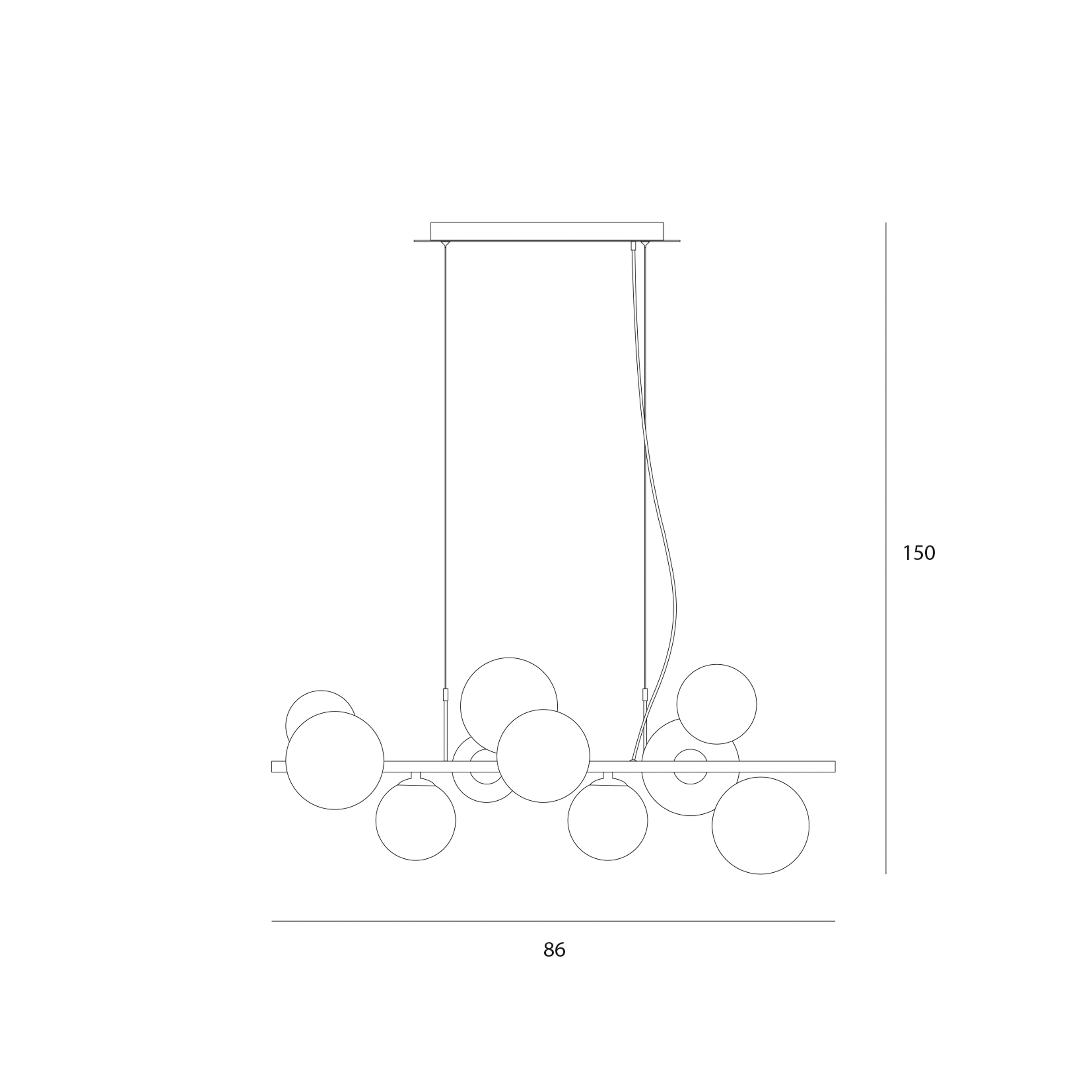 Lampa wisząca Canello złota 10 x G9 Italux - 5