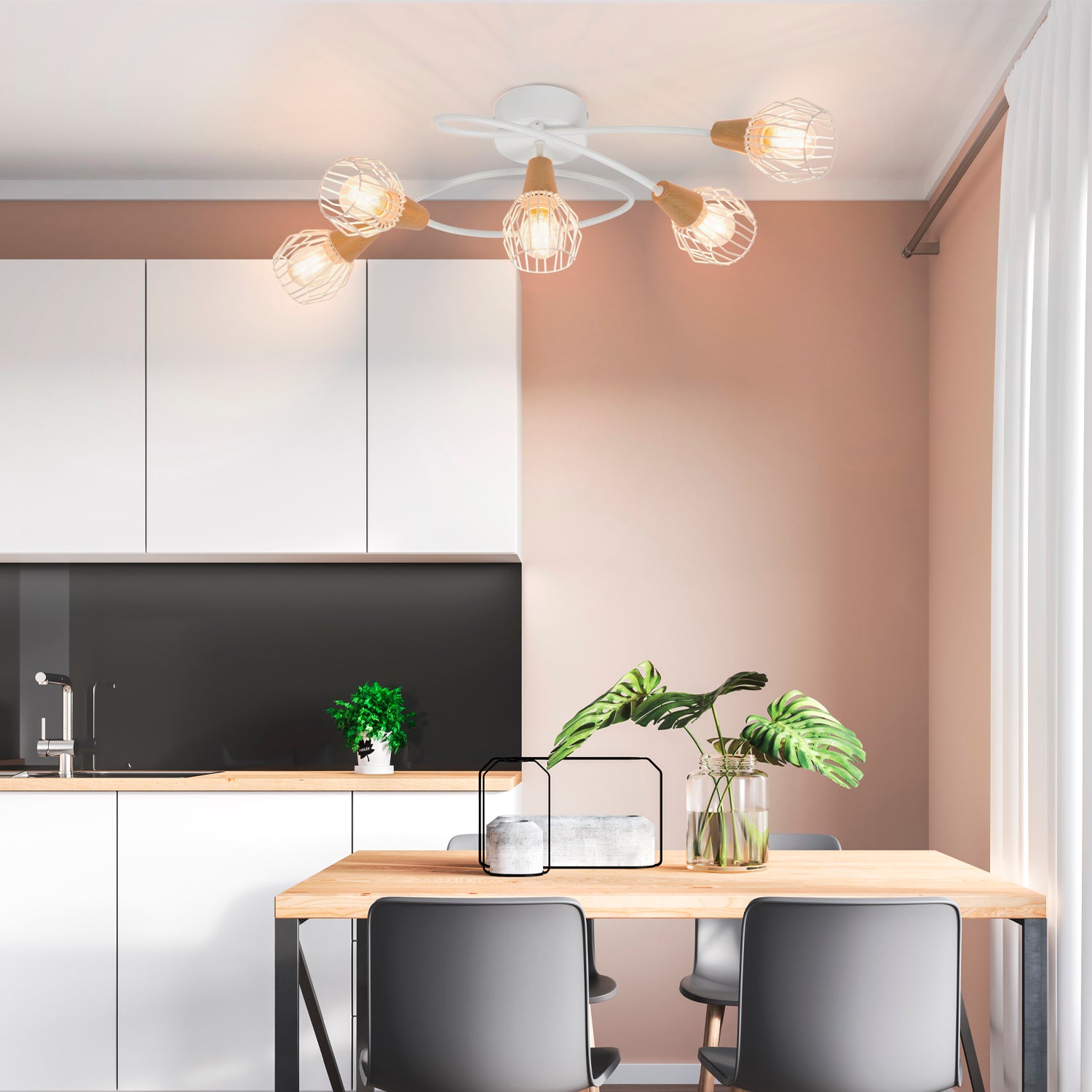 Plafonnier E14, acier, blanc Tyron COREP - 2