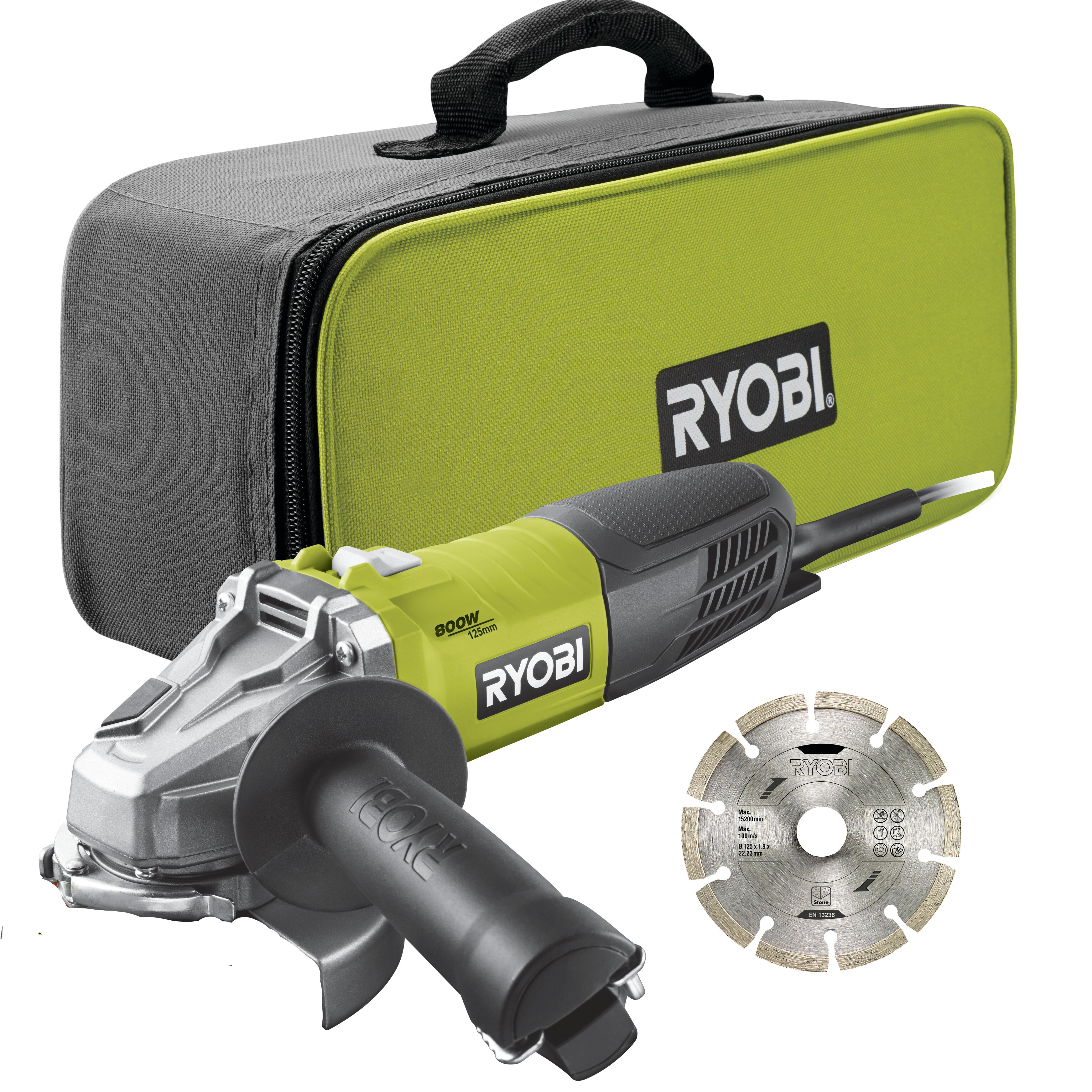 Meuleuse d'angle filaire 125mm RYOBI, Rag800-125sd1, 800W Leroy