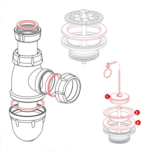Siphon pour lavabo recyclé, Diam.1