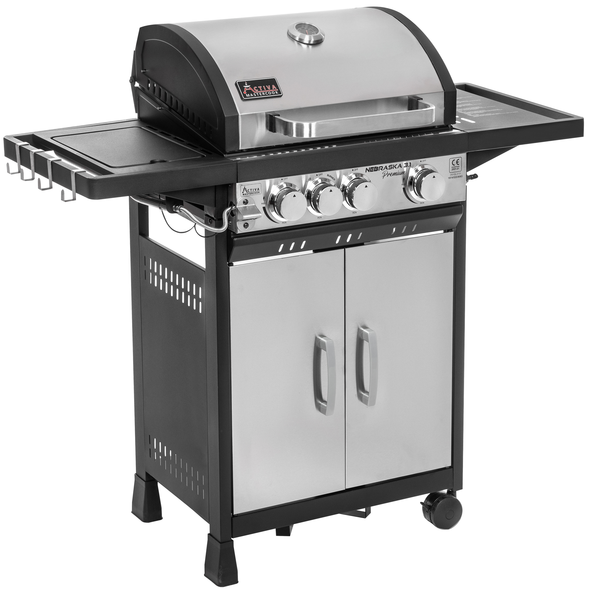 Grill gazowy z reduktorem i żeliwnym rusztem 3+1 palniki 10.9kW Nebraska Activa