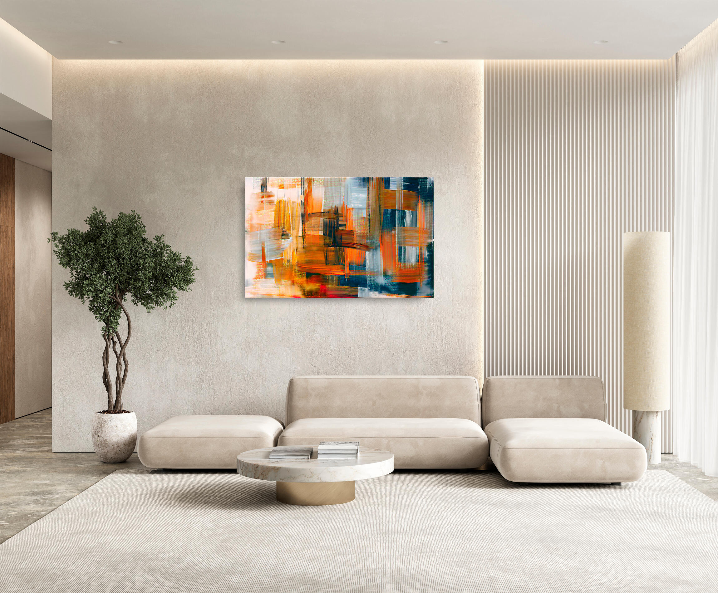 Pintura impresa sin marco mate abstracto al azar 80 x 120 cm