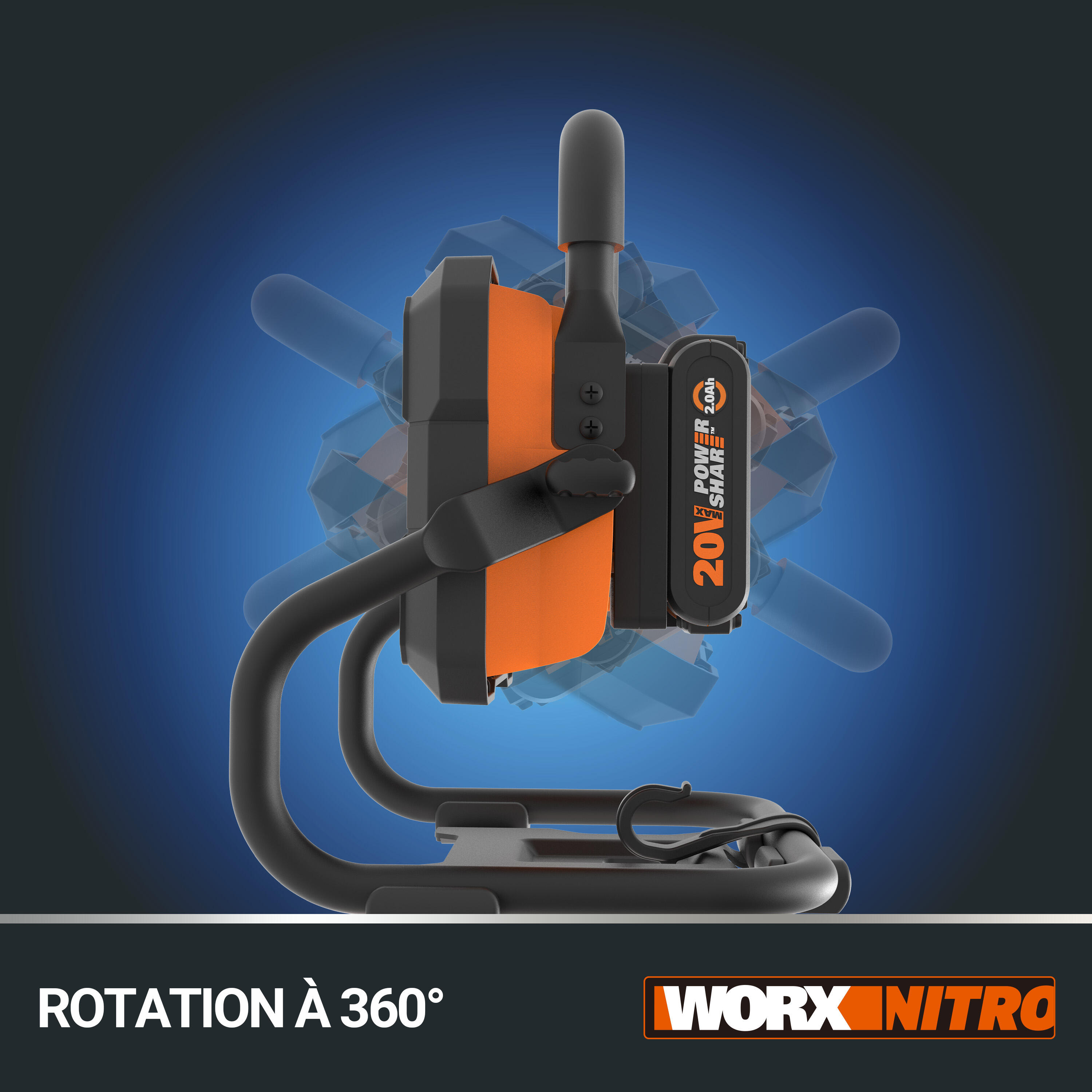 Projecteur LED 20V WORX NITRO - WX026.9 (Sans batterie ni chargeur) - 3