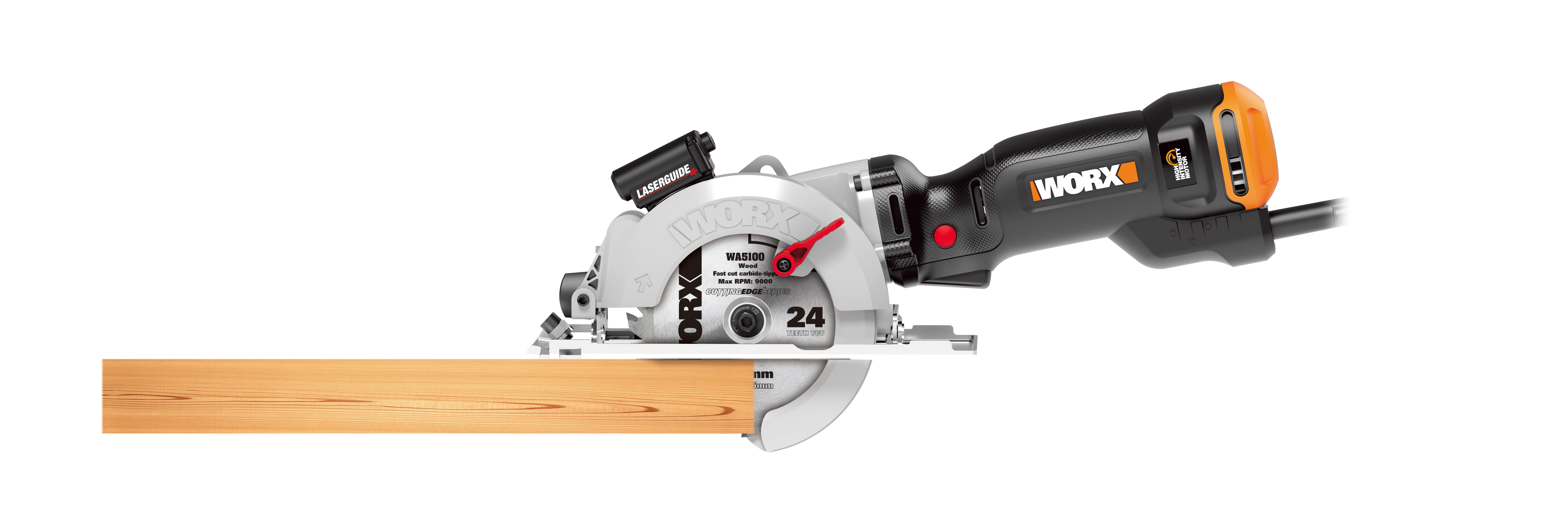 Mini sierra circular de mano WORX WX437, 800 w potencia ø 120mm + discos - 8