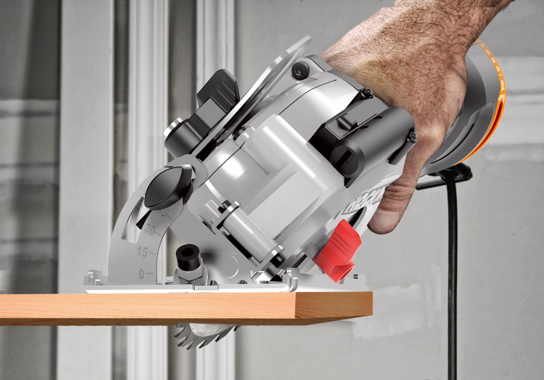 Mini sierra circular de mano WORX WX437, 800 w potencia ø 120mm + discos - 7