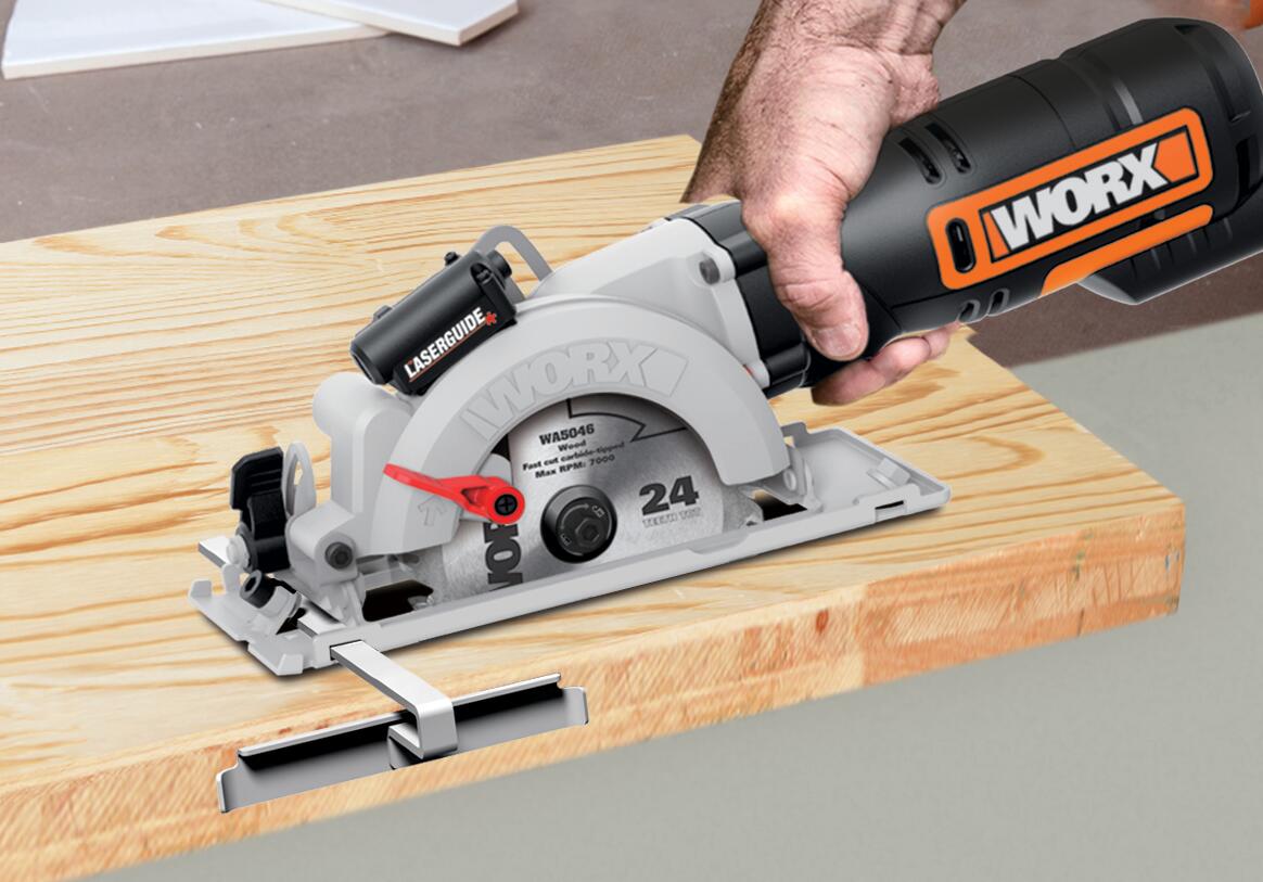Mini sierra circular de mano WORX WX437, 800 w potencia ø 120mm + discos - 6