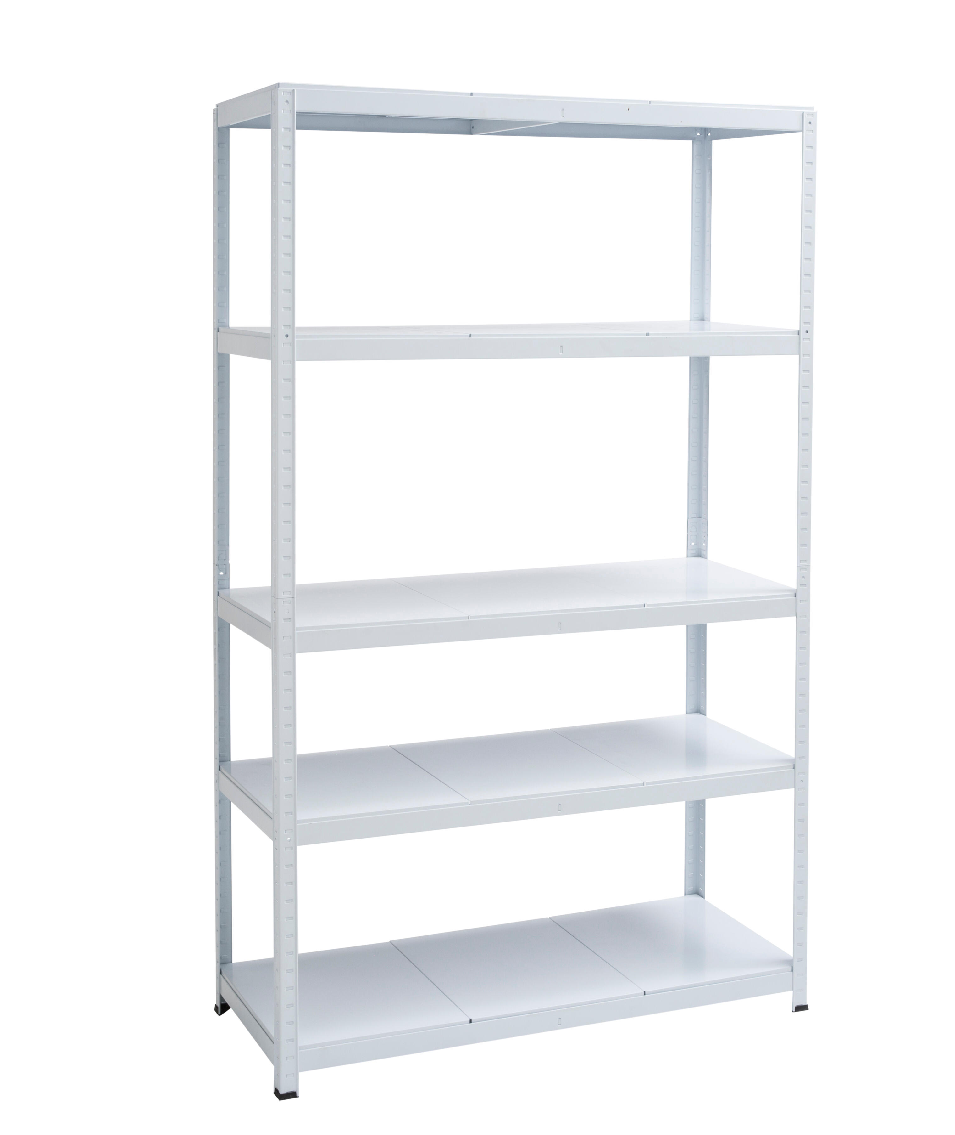 Estantería metálica blanco spaceo, 5 baldas, 150kg por balda, 196x120x50cm