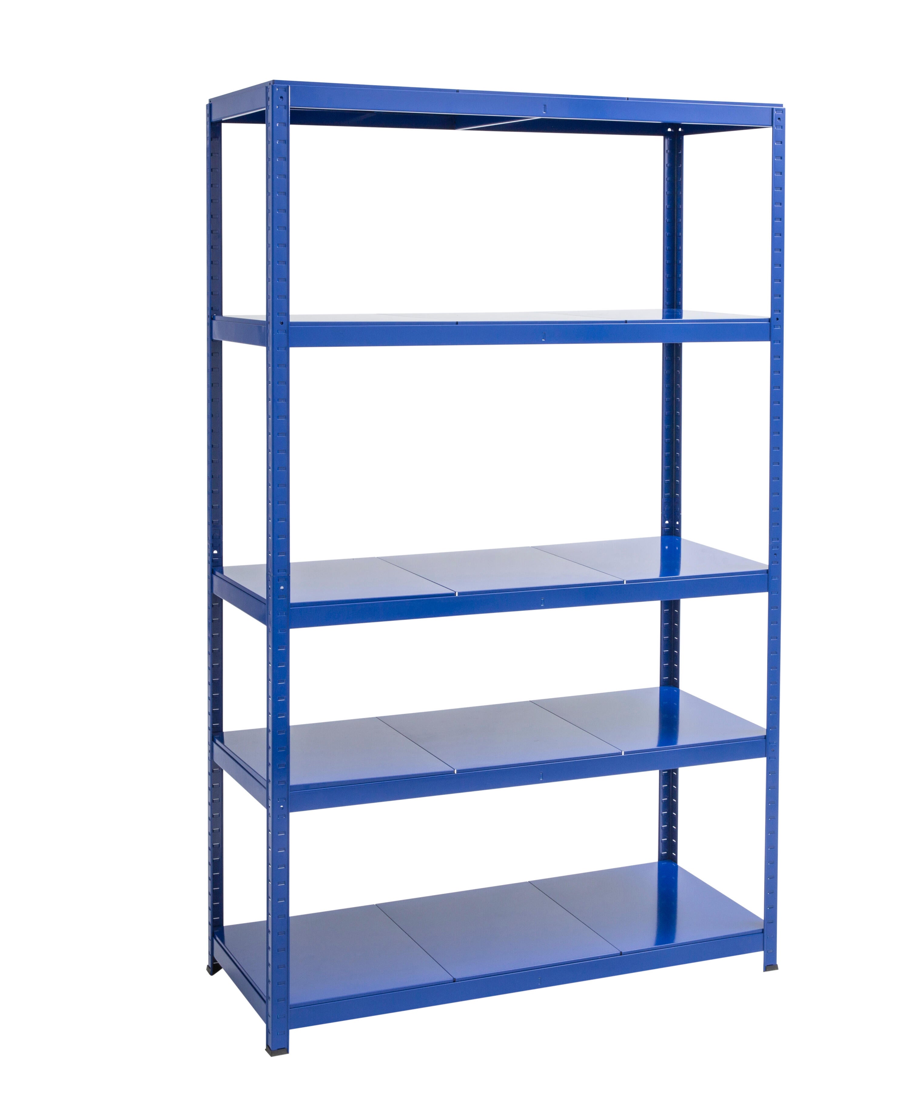 Estantería metálica azul spaceo, 5 baldas, 150kg por balda, 196x120x50cm