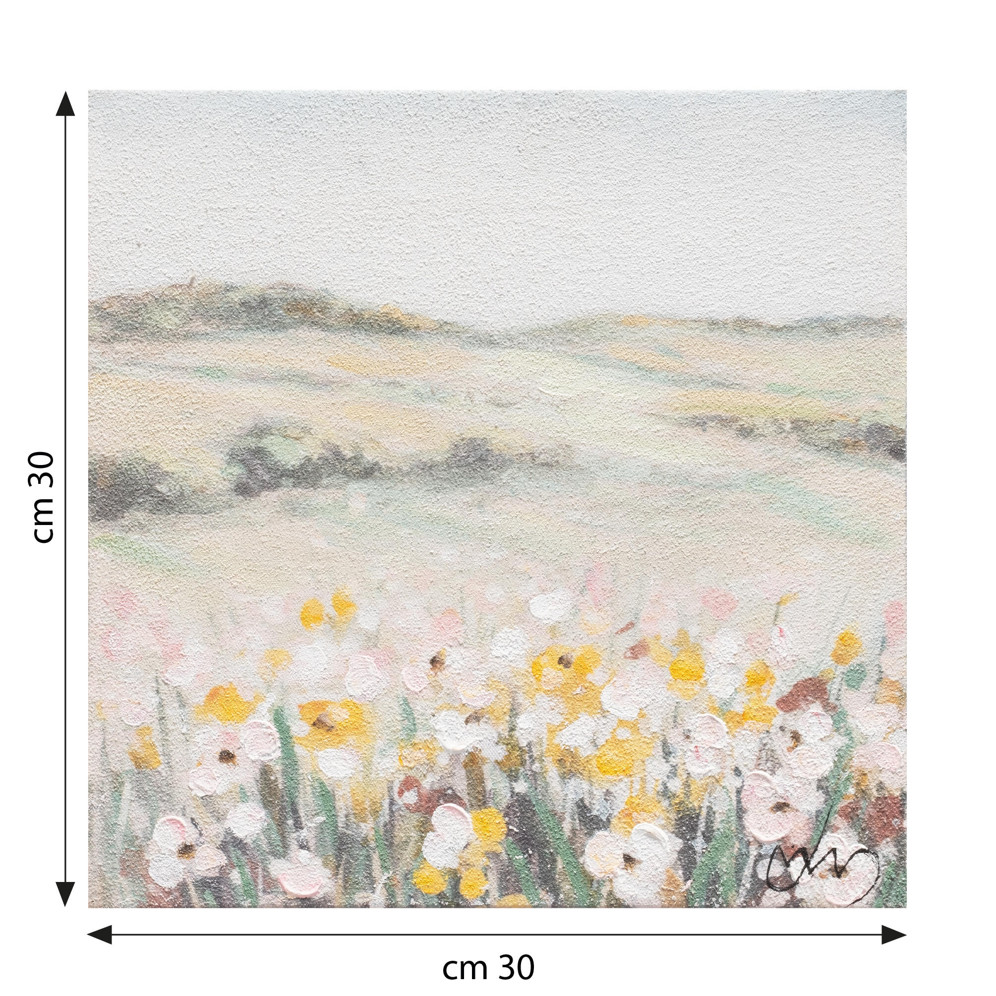 Tela pintada 30 x 30 cm CAMPO FLORES - 5
