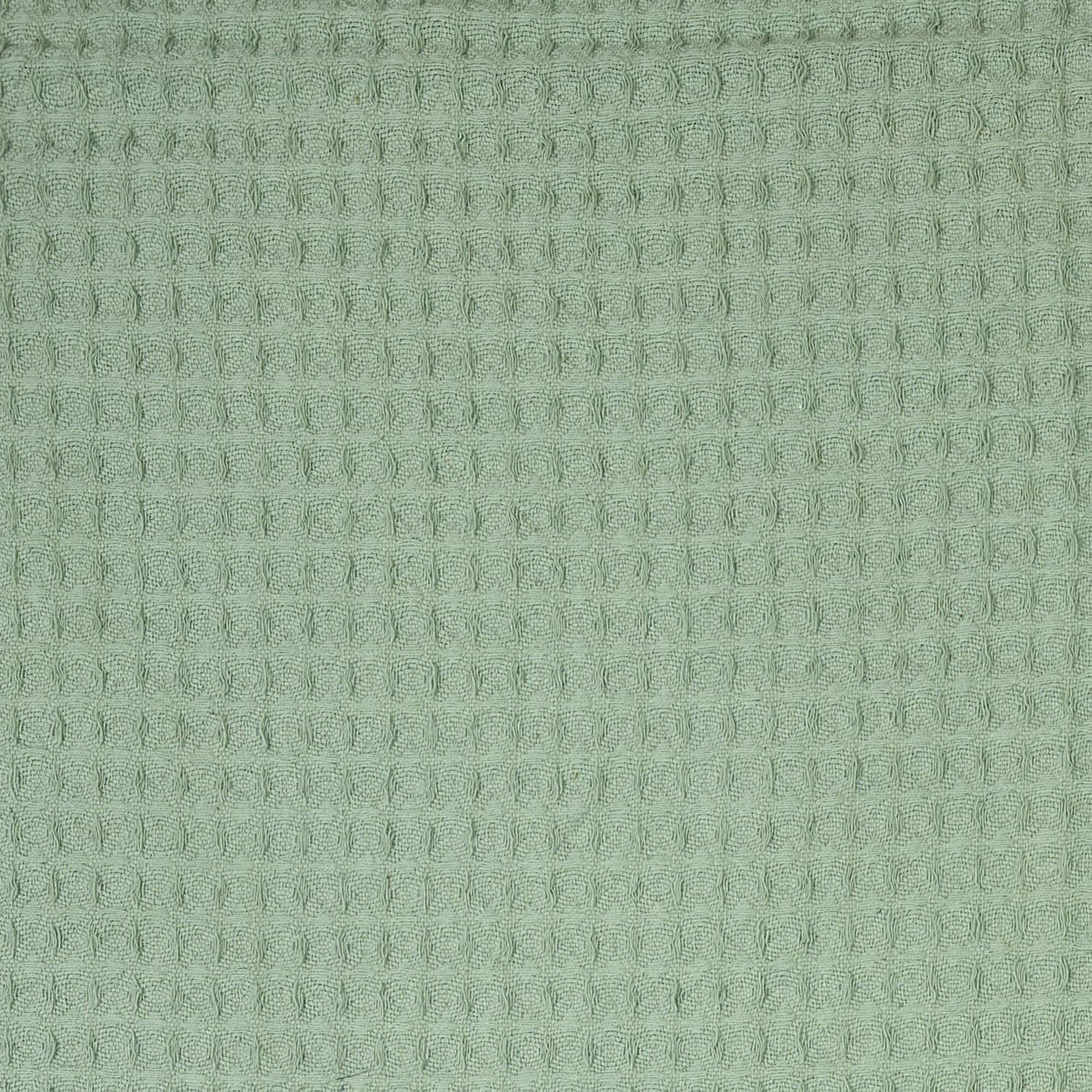 Manta Gofrada rectangular algodón liso verde con flecos de 170x250 cm - 5