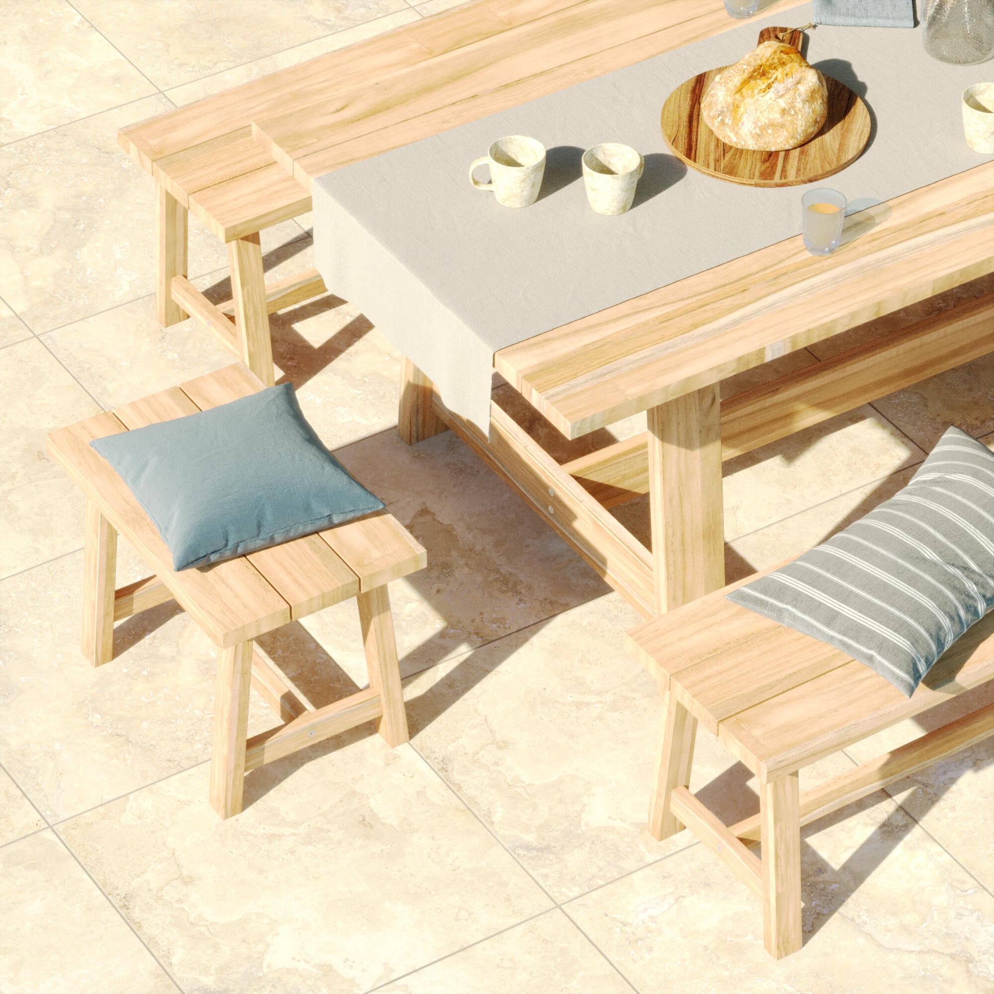 Taburete de jardín naterial farm ii de madera marrón