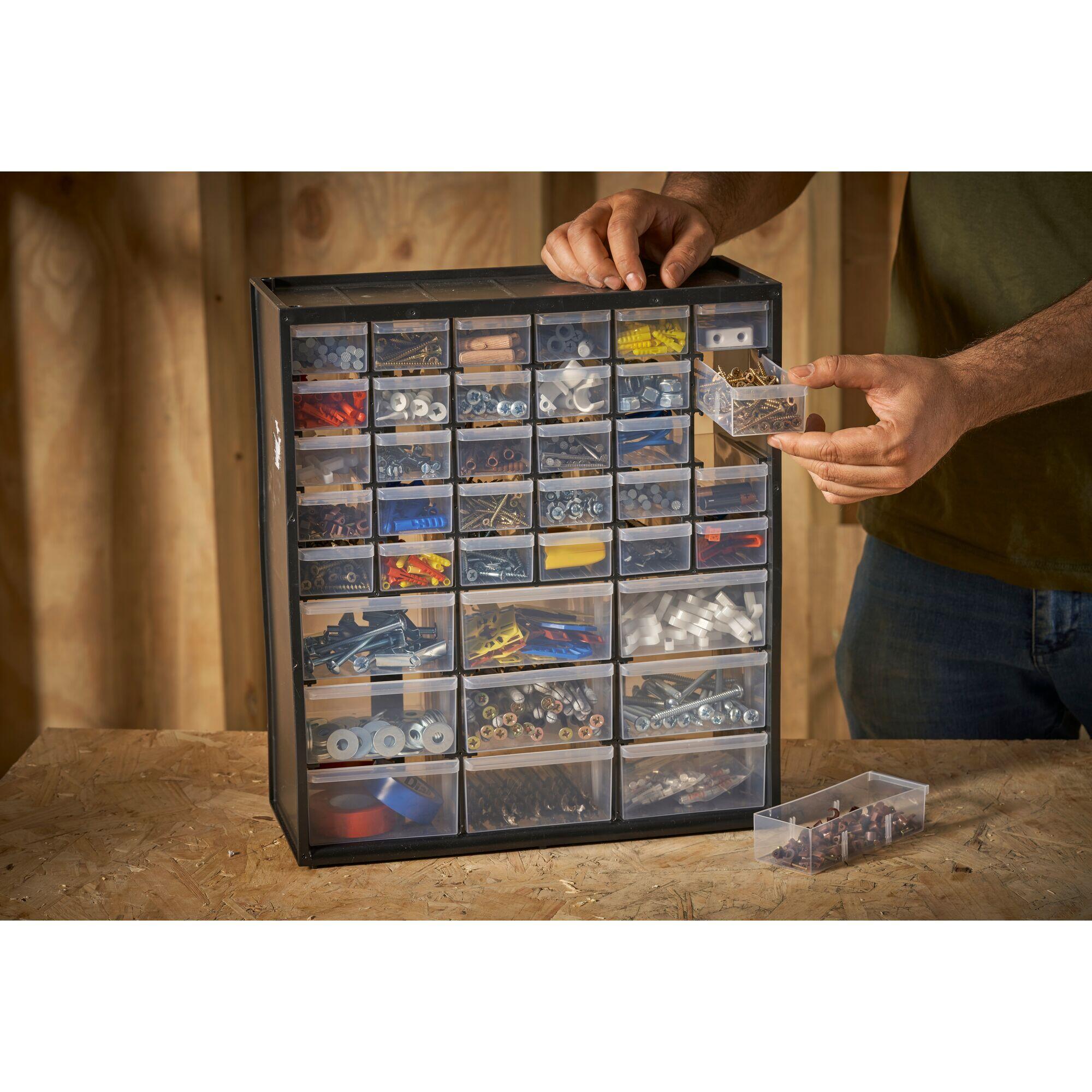 Organizador de tornillos de polipropileno con 39 cajones de 44.5x36.5x16 cm - 6