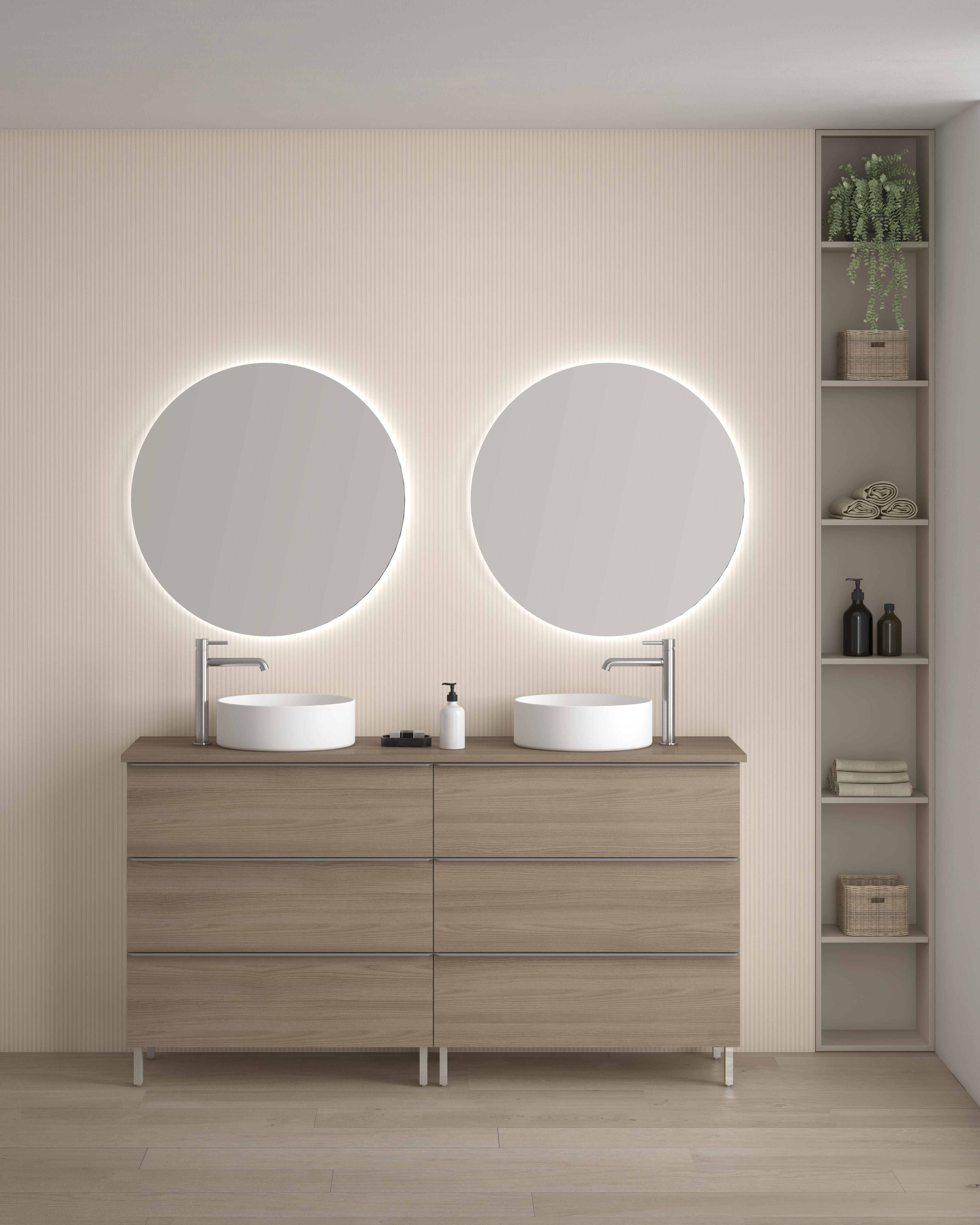 Mueble de baño con lavabo komplett nogal 160x45 cm