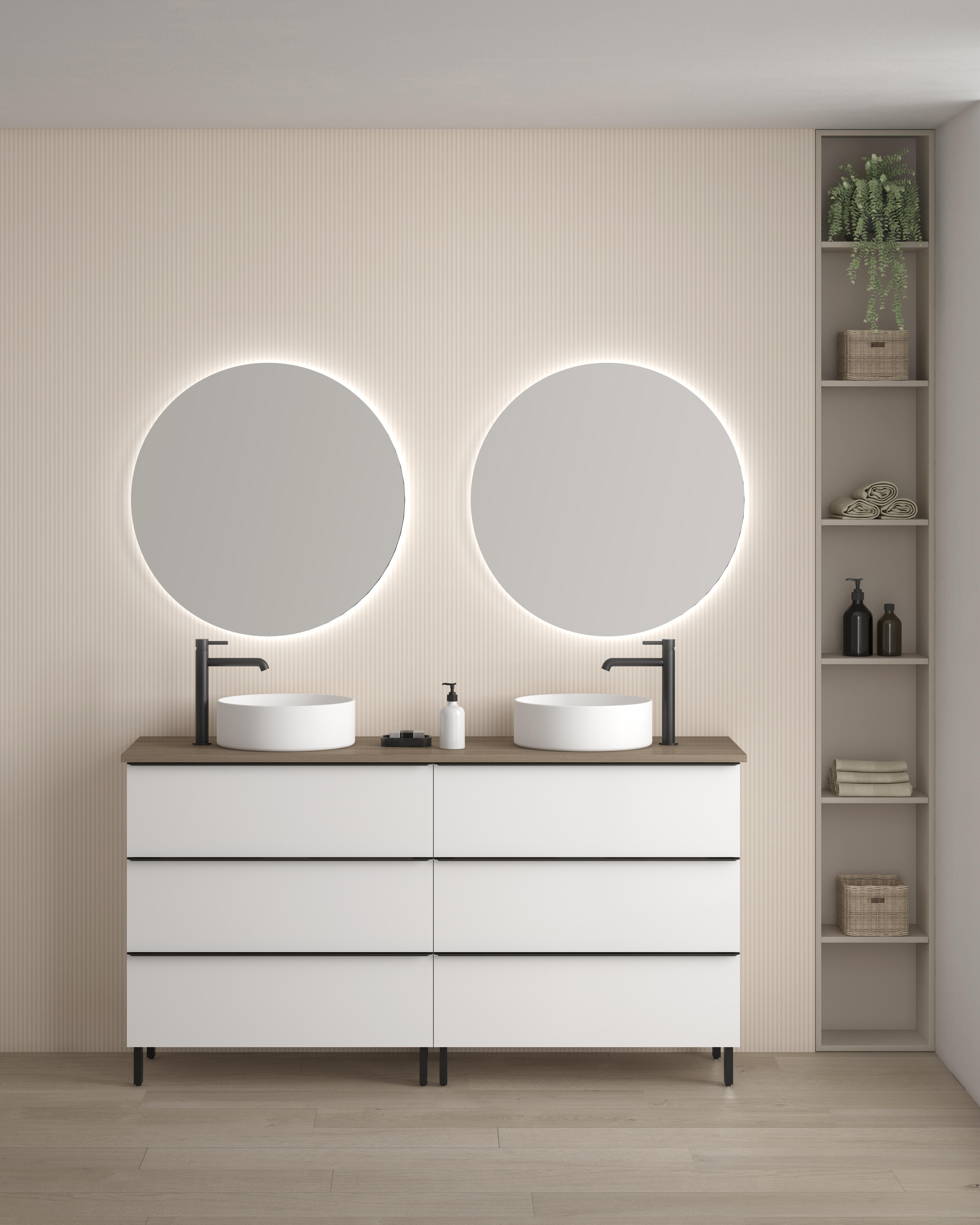 Mueble de baño con lavabo komplett blanco 160x45 cm