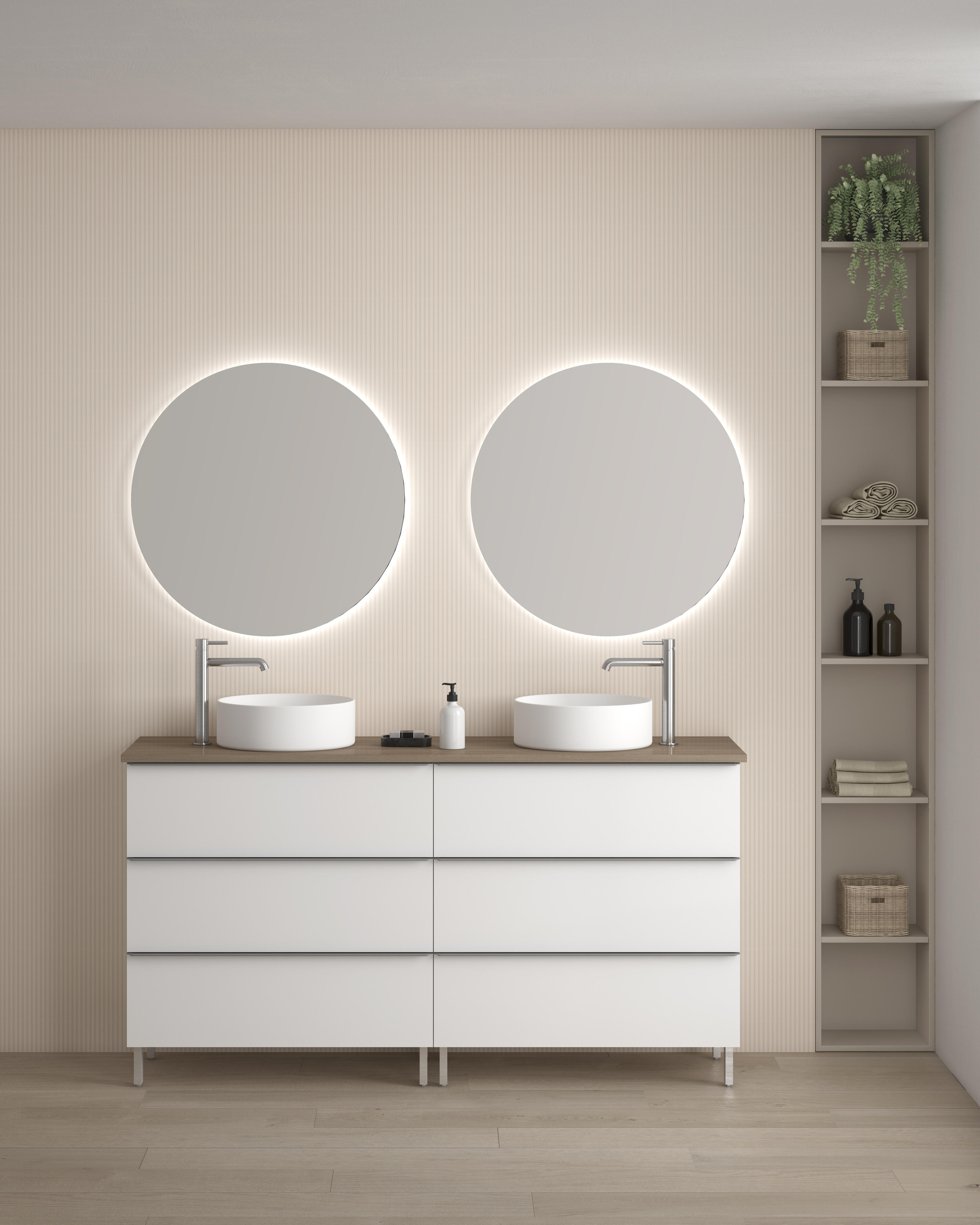 Mueble de baño con lavabo komplett blanco 160x45 cm
