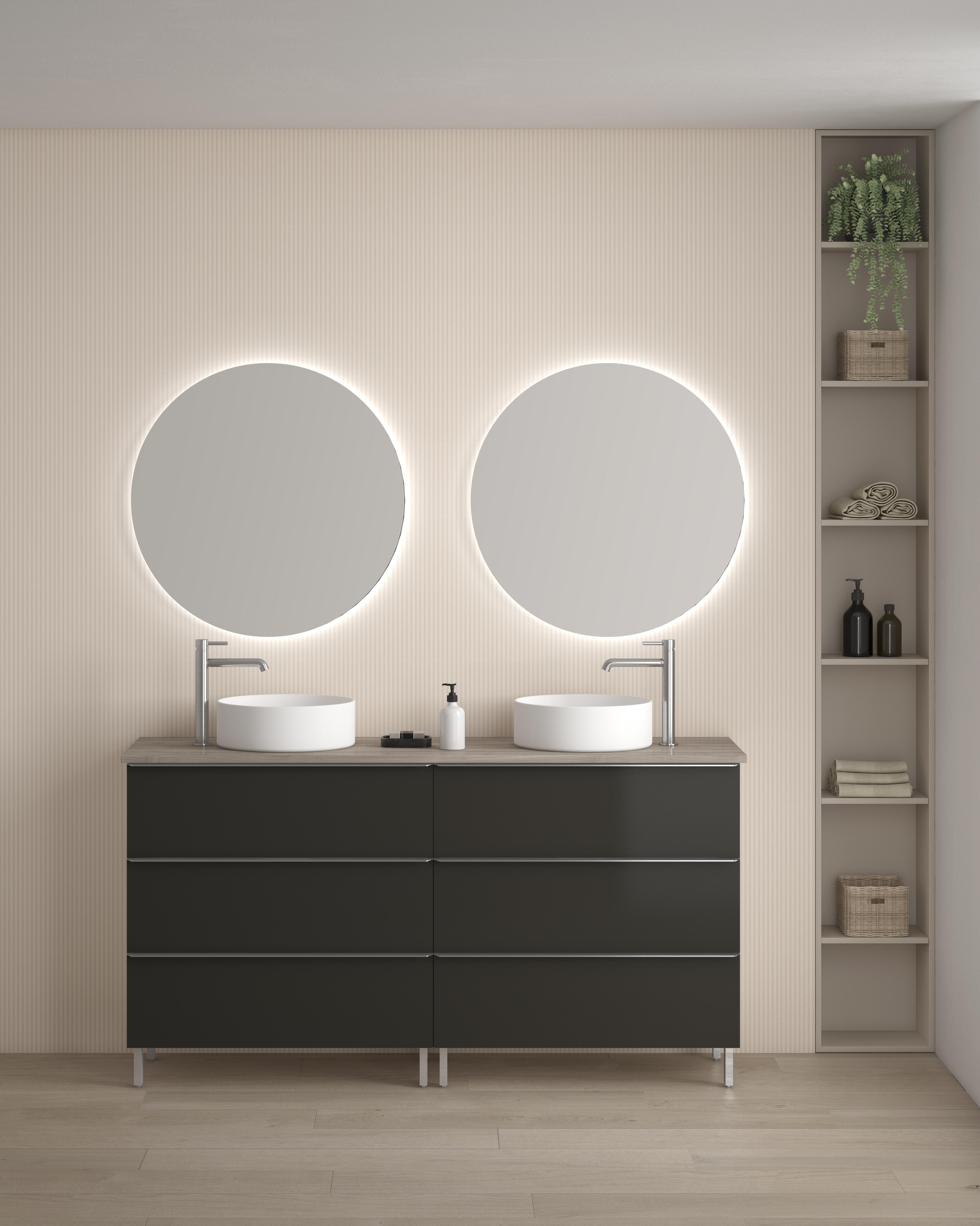 Mueble de baño con lavabo komplett antracita 160x45 cm