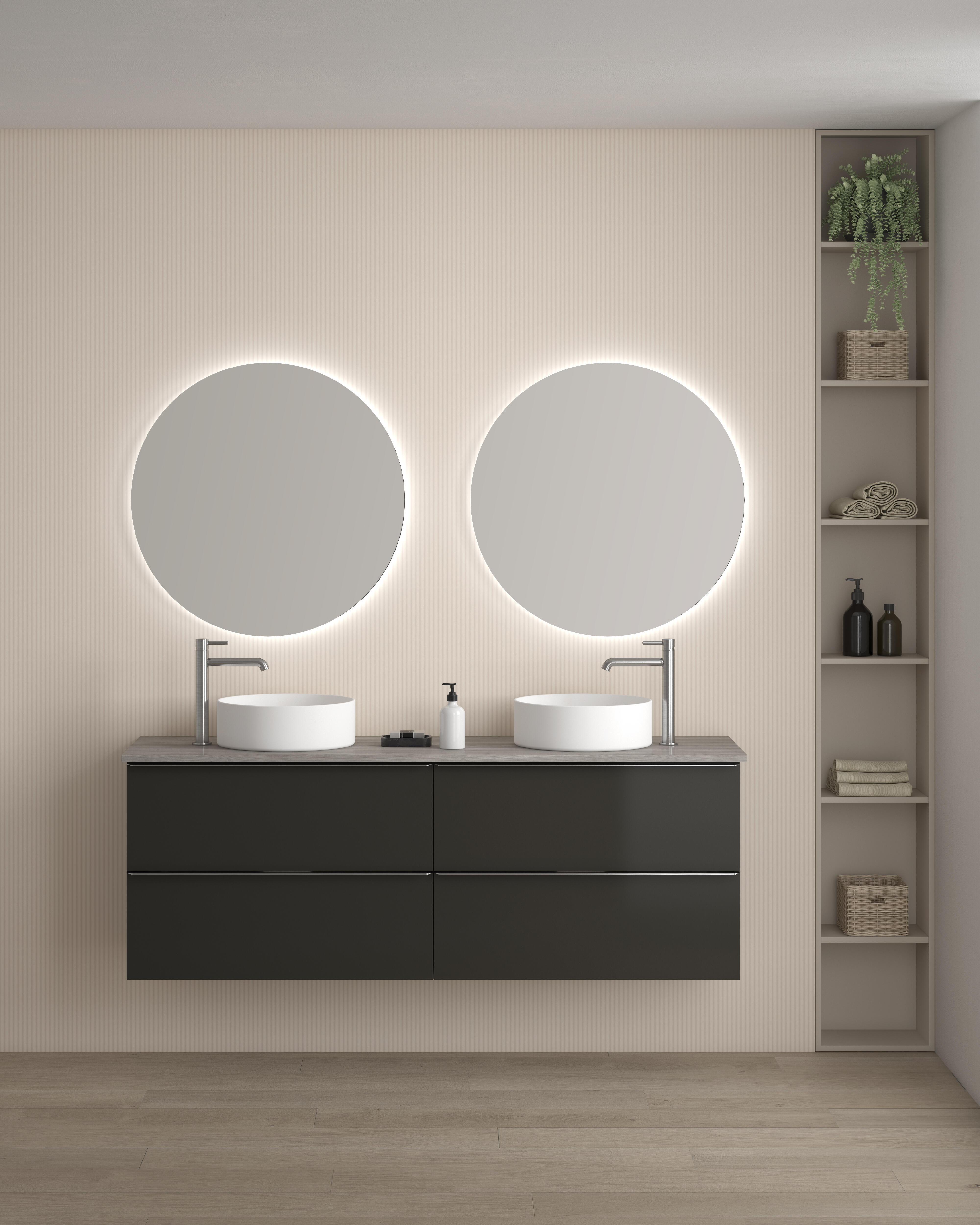 Mueble de baño con lavabo komplett antracita 160x45 cm