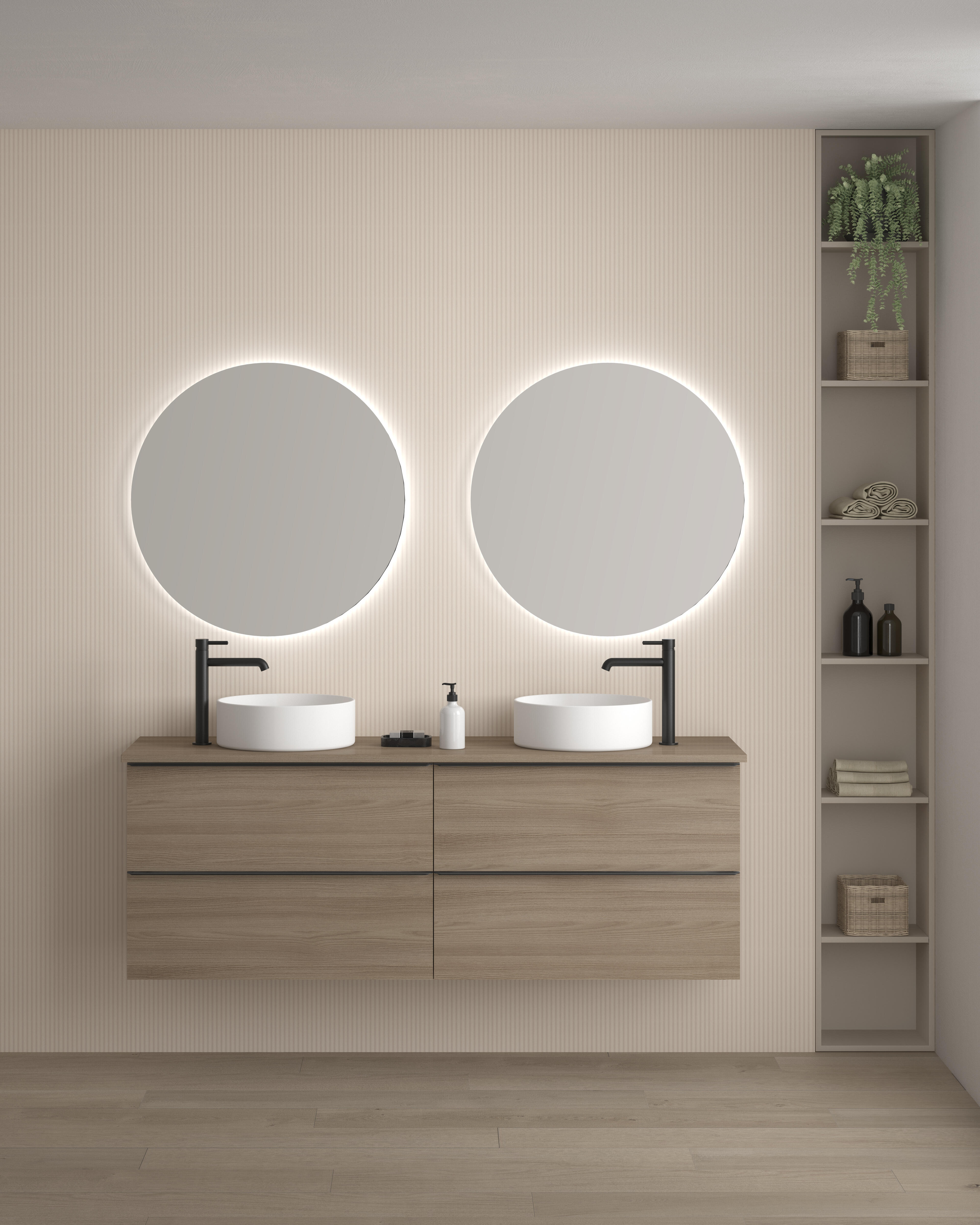 Mueble de baño con lavabo komplett nogal 160x45 cm