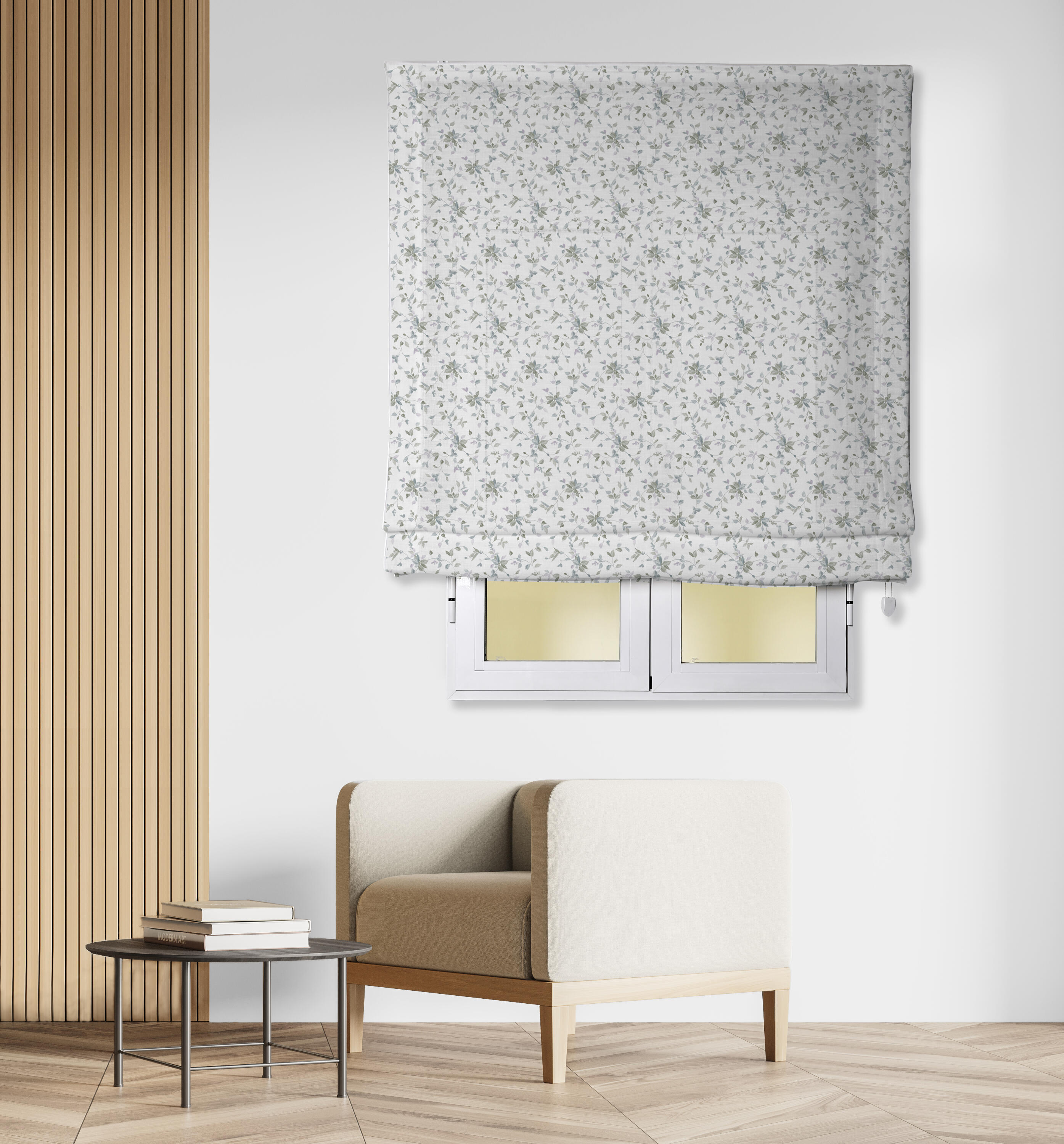 Estor plegable paqueto iris azul de 105x250 cm