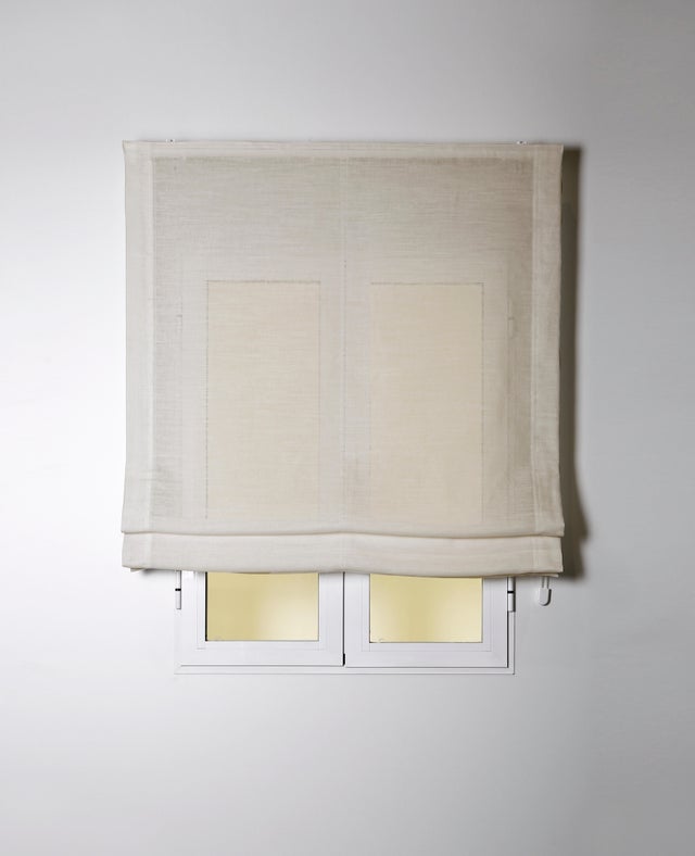 Estor plegable paquetto semi-transparente Forum Lino 180x175 cm poliéster liso marrón con cadena
