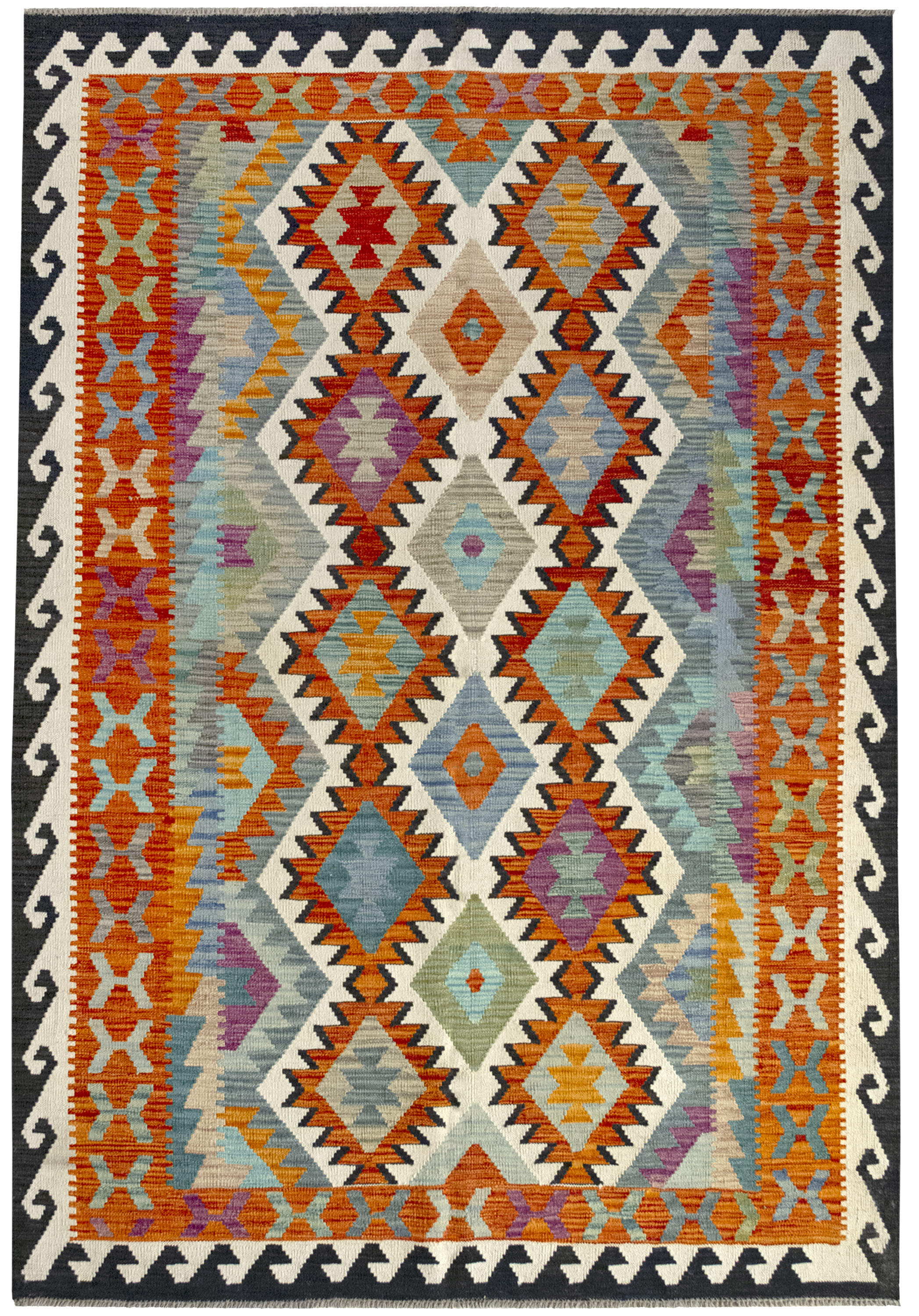 Alfombra lana tejido plano kilim herat 4 multicolor 170x240cm