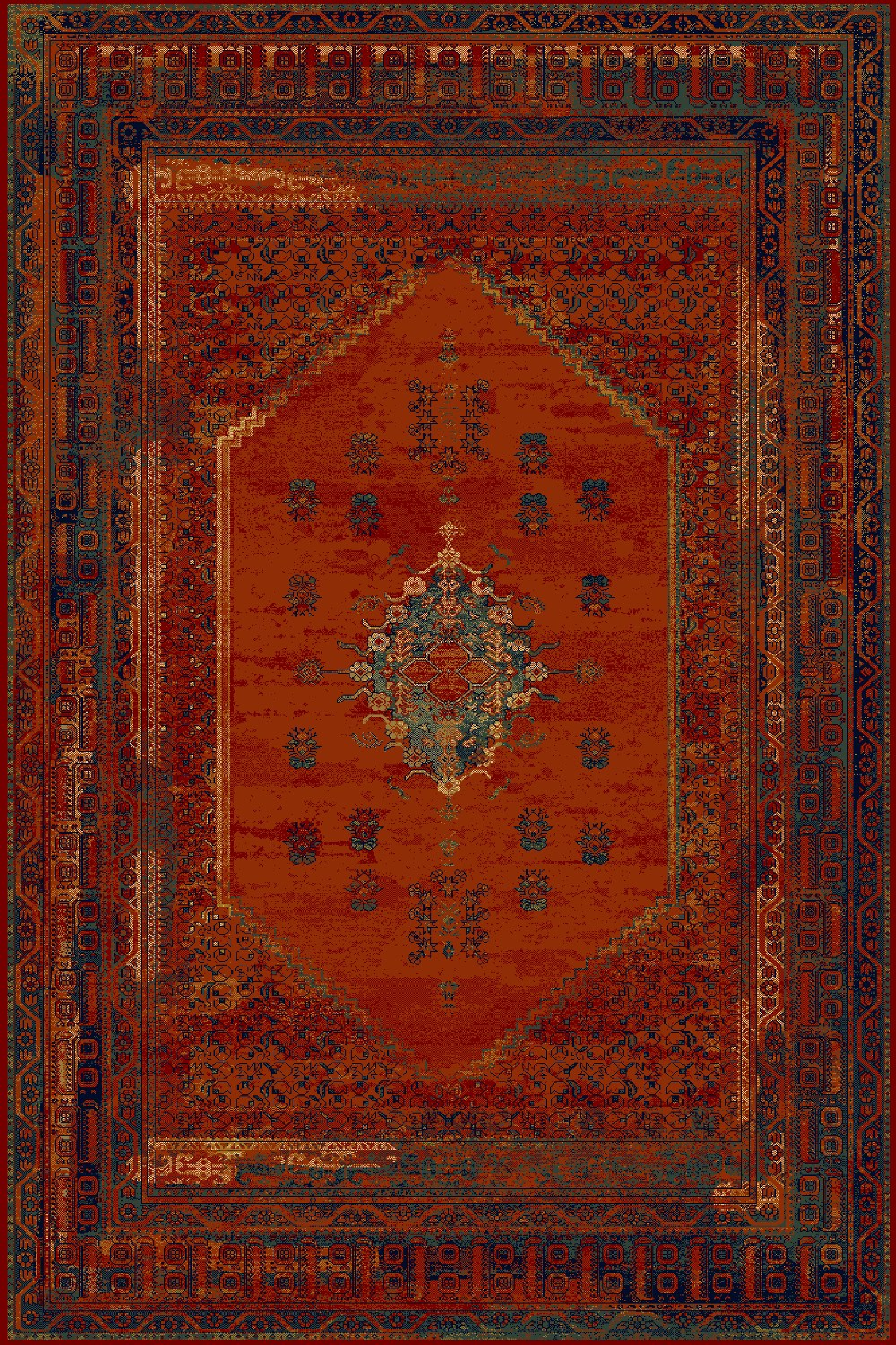 Dywan wełniany Omega Mistik czerwony 135 x 200 cm