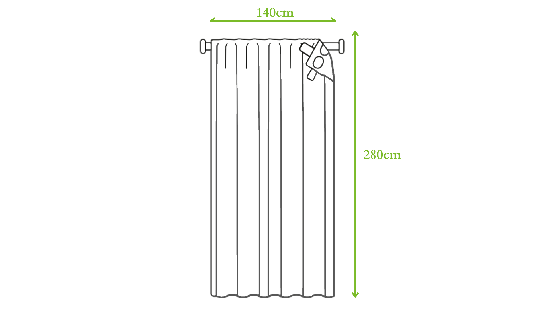 Tenda Elisa grigio, fettuccia e passanti nascosti 140x280 cm - 7