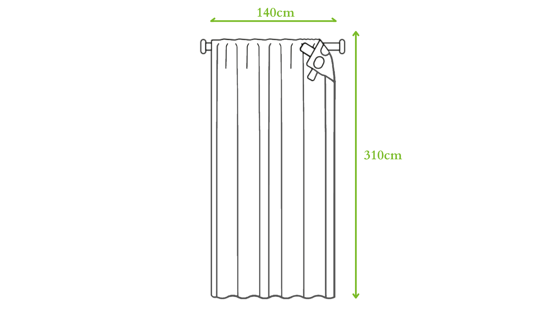 Tenda Rembrandt bianco, passanti nascosti 140x310 cm - 12