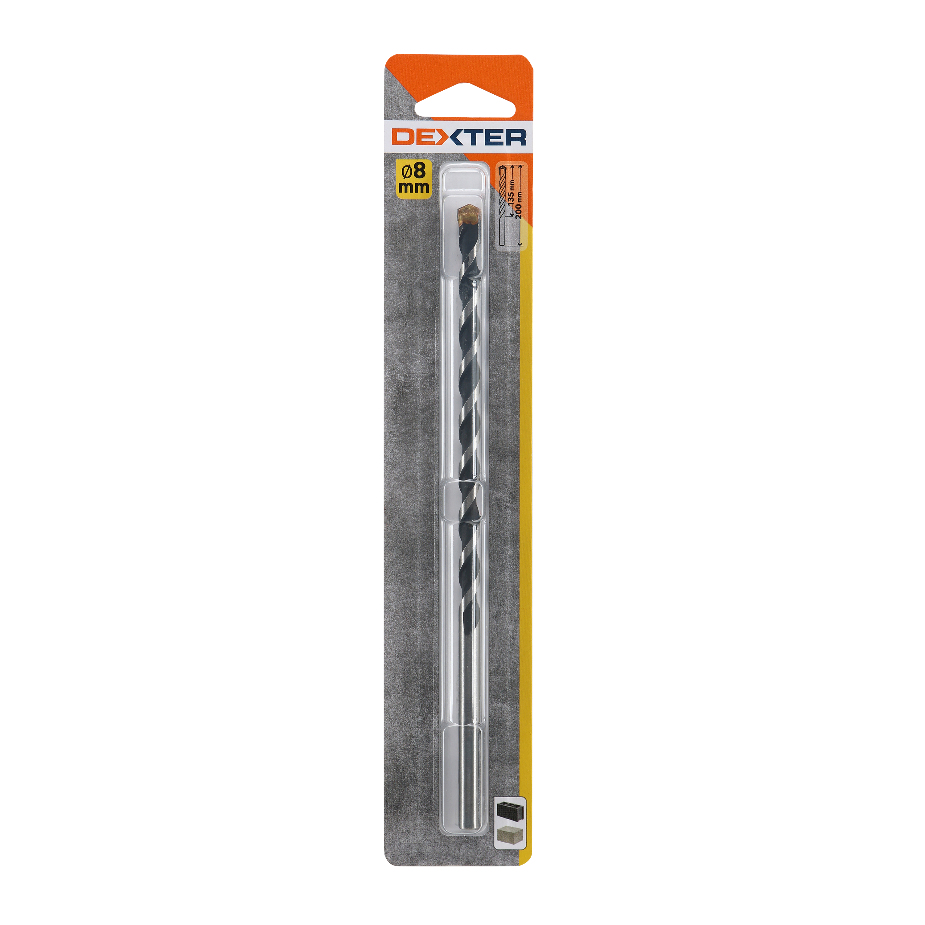 Broca para hormigón enganche cilíndrico ø 8 x l. 200 mm dexter