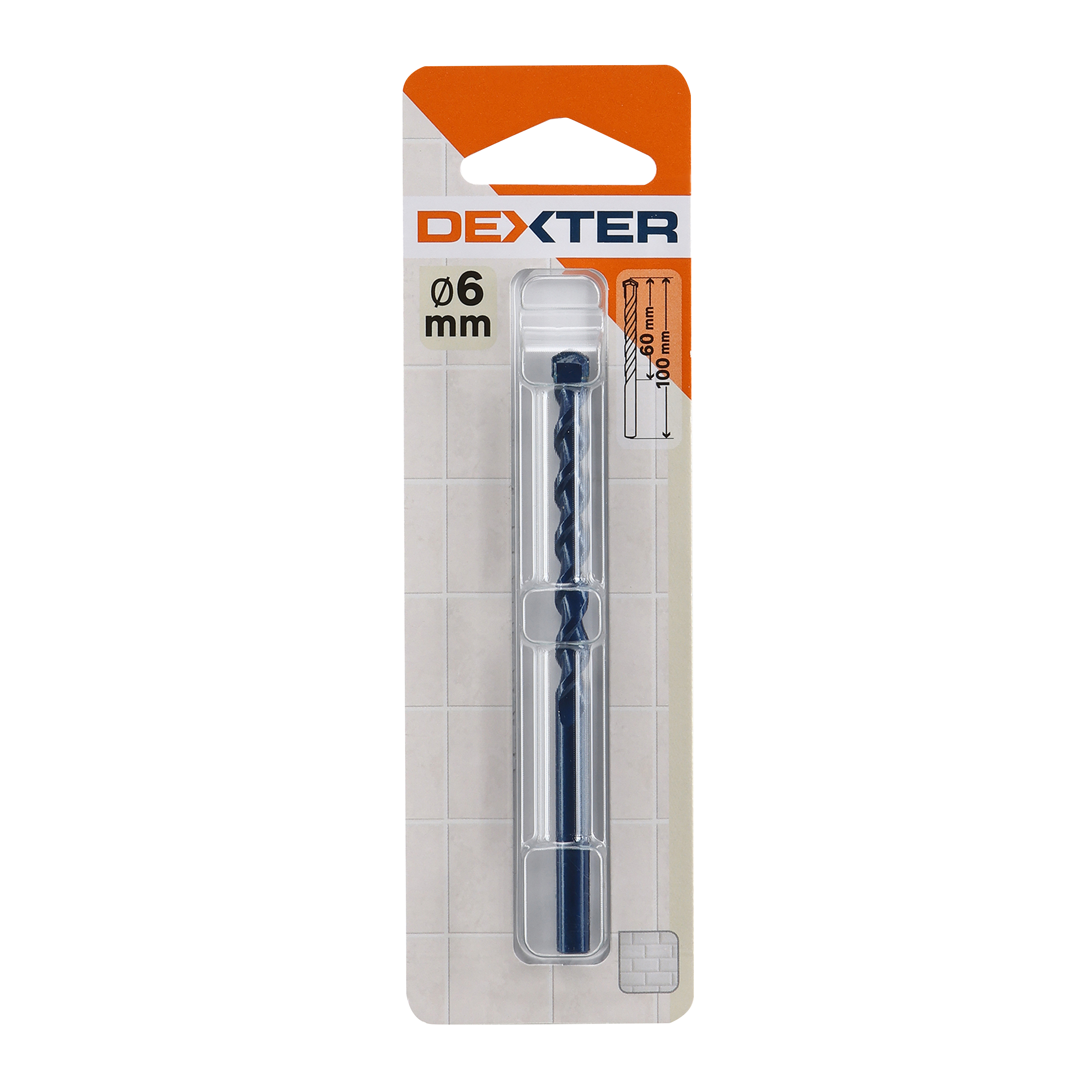 Punta per vetro e piastrelle morbide codolo cilindrico DEXTER L 100 mm Ø 6 mm - 8