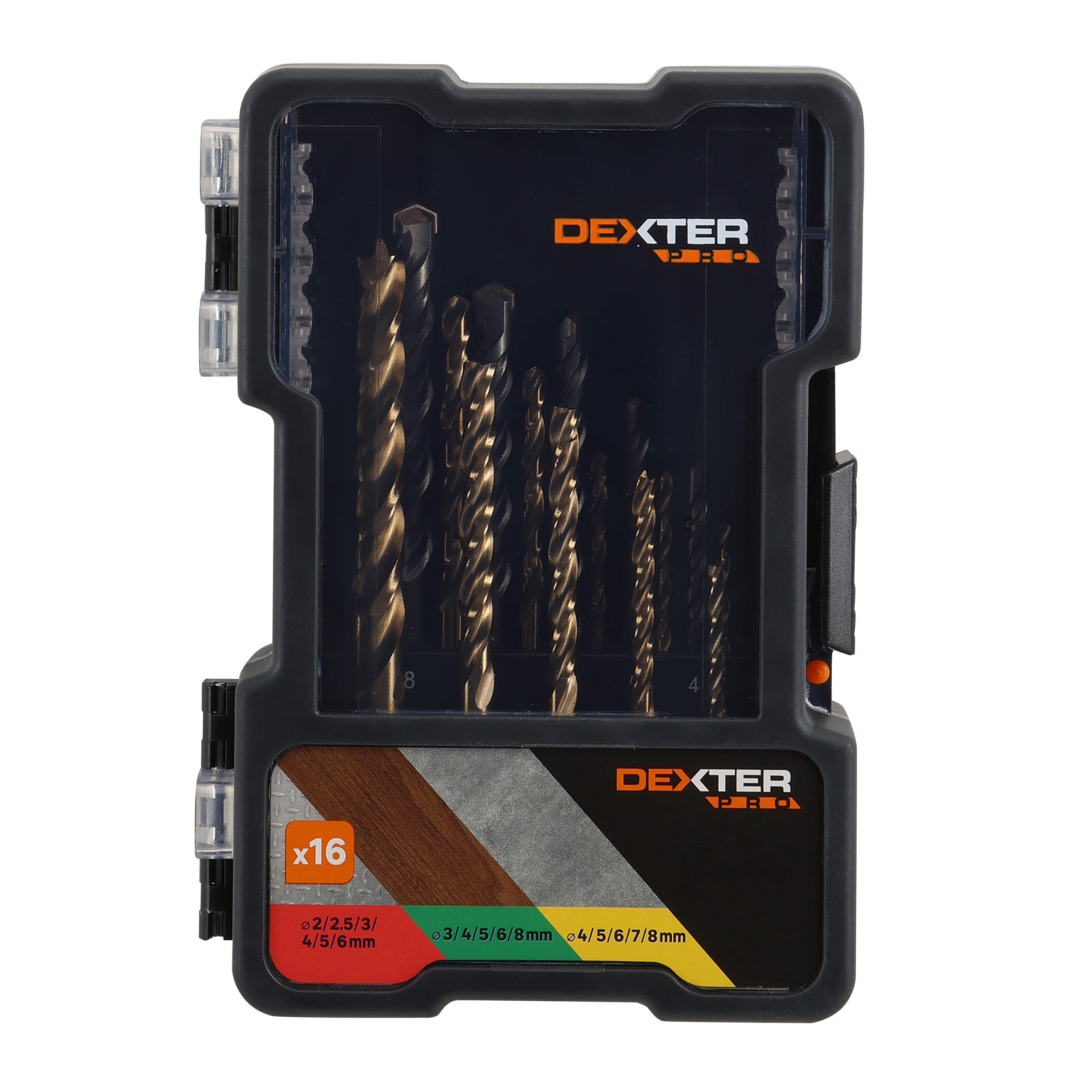 Assortiment de forets bois / métal DEXTER PRO, 16 pièces - 12
