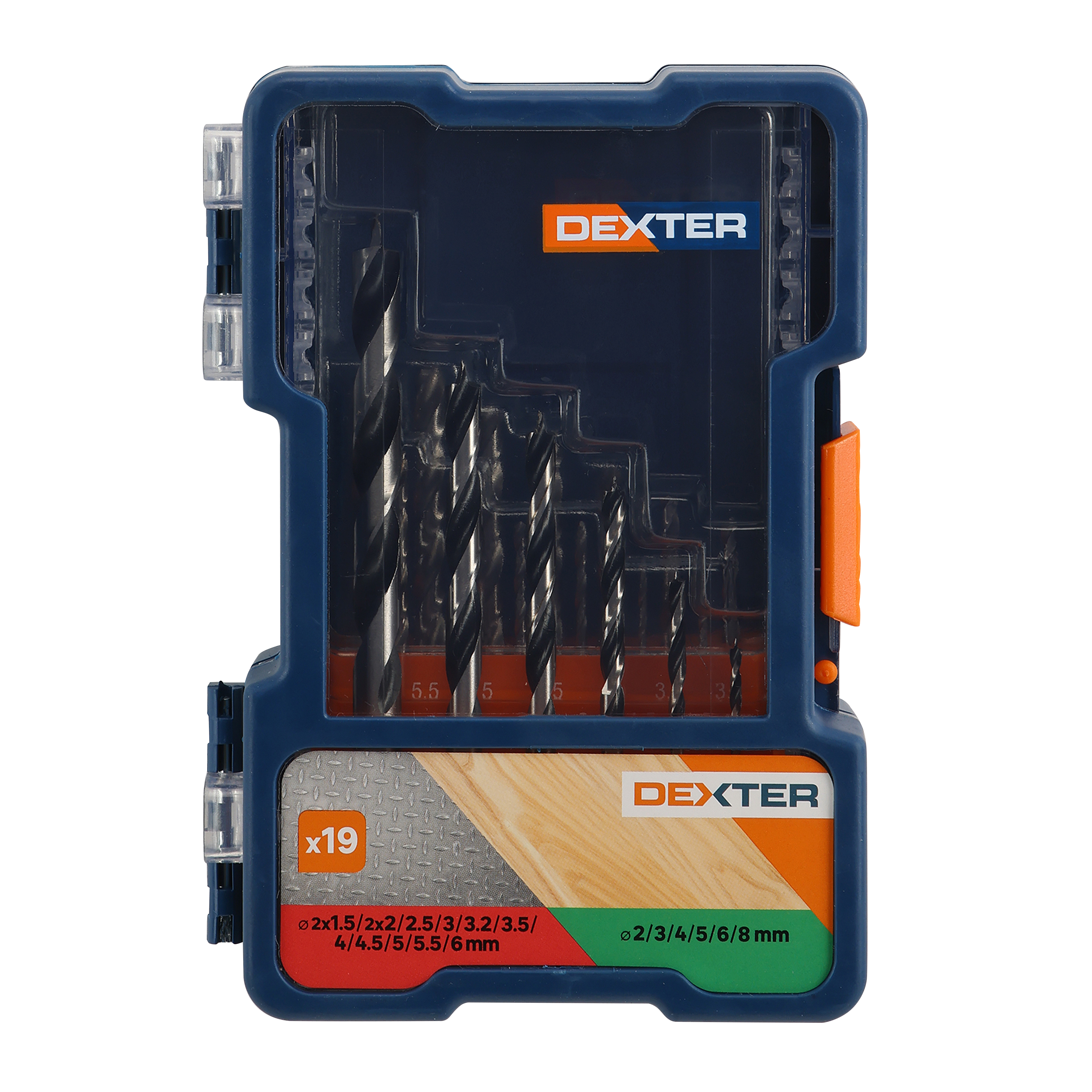 Assortiment de forets bois / acier / plastique / plexiglass DEXTER, 19 pièces - 11