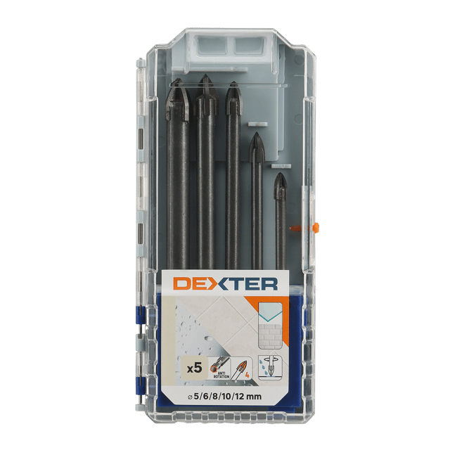 Lot de 5 mêches à céramique, Diam.5 à 12 mm, L.85 à 120 DEXTER