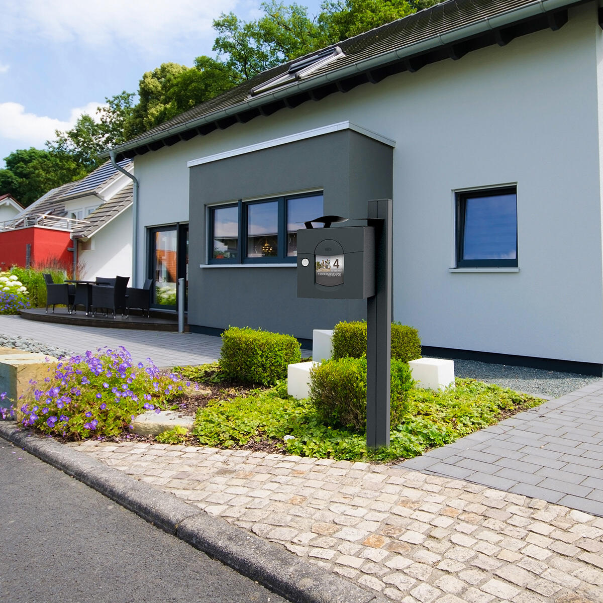 Boîte aux lettres normalisée 1 porte extérieur RENZ Soléa acier anthracite mat - 2