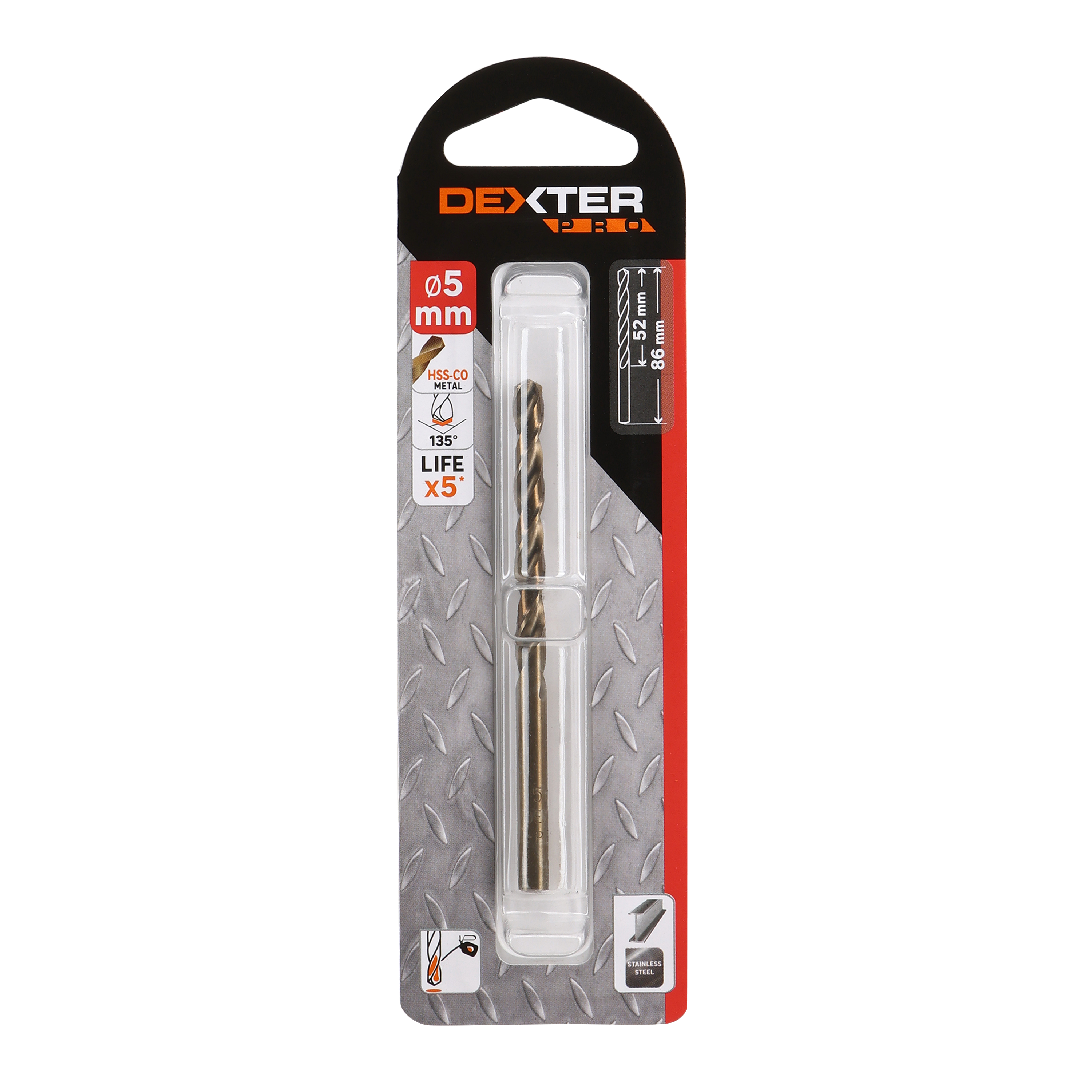 Broca para metal ø 5 x l. 86 mm dexter pro