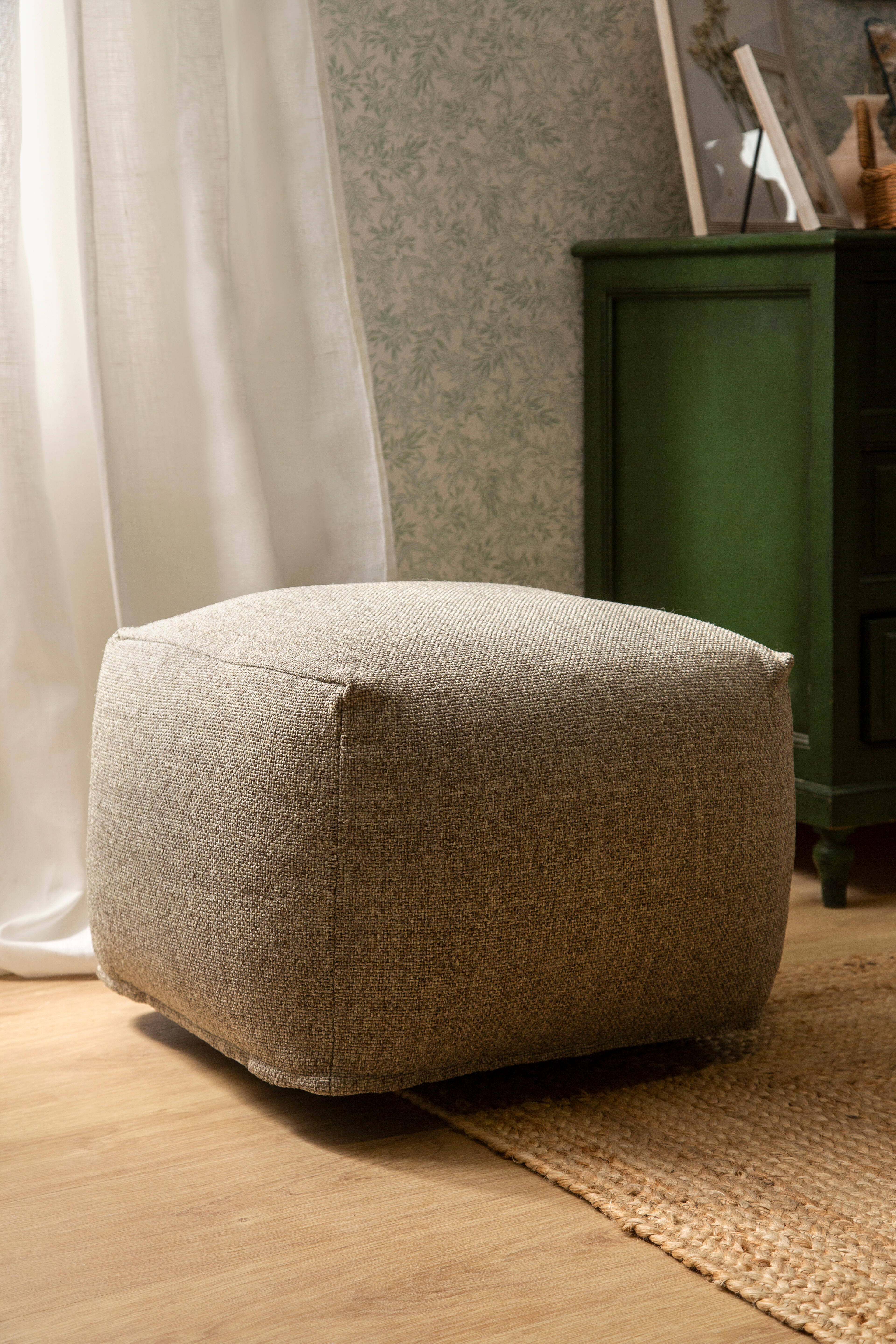 Puff jaspe 45x45x35 cm cinza - 7